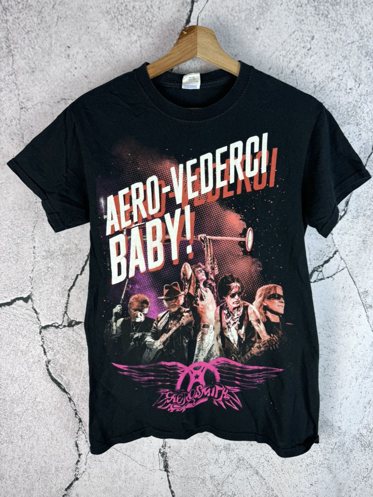 Aerosmith × Band Tees × Vintage Vintage Aerosmith Tour Graphic T Shirt Rare Size US S / EU 44-46 / 1 - 1 Thumbnail