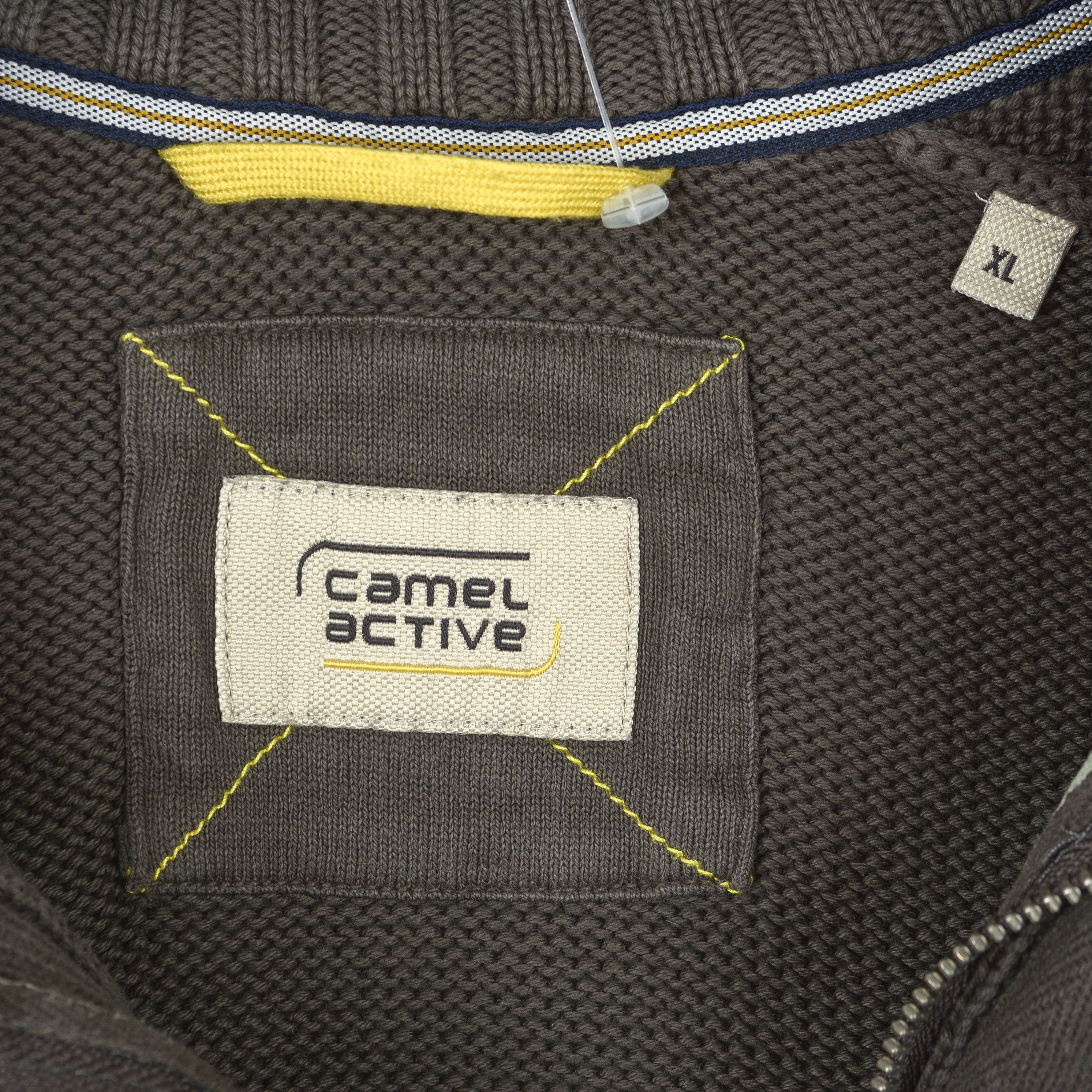 camel active Men Sweater Pullover Jumper Collar Zip Neck Knit Logo Brown Size US XL / EU 56 / 4 - 8 Thumbnail