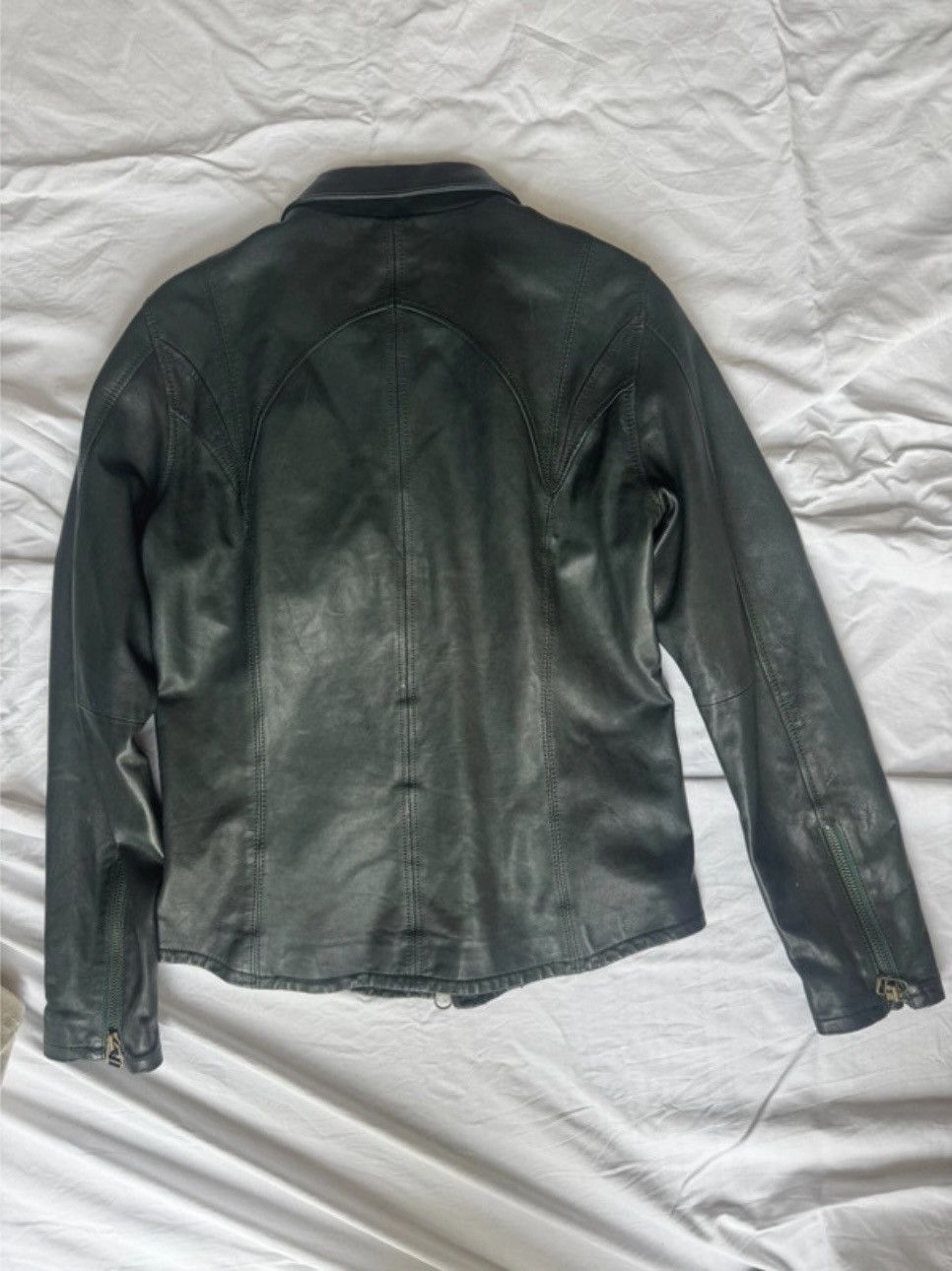 Morgan De Toi Morgan de toi biker/racer leather jacket size S bottle green Size S / US 4 / IT 40 - 11 Thumbnail