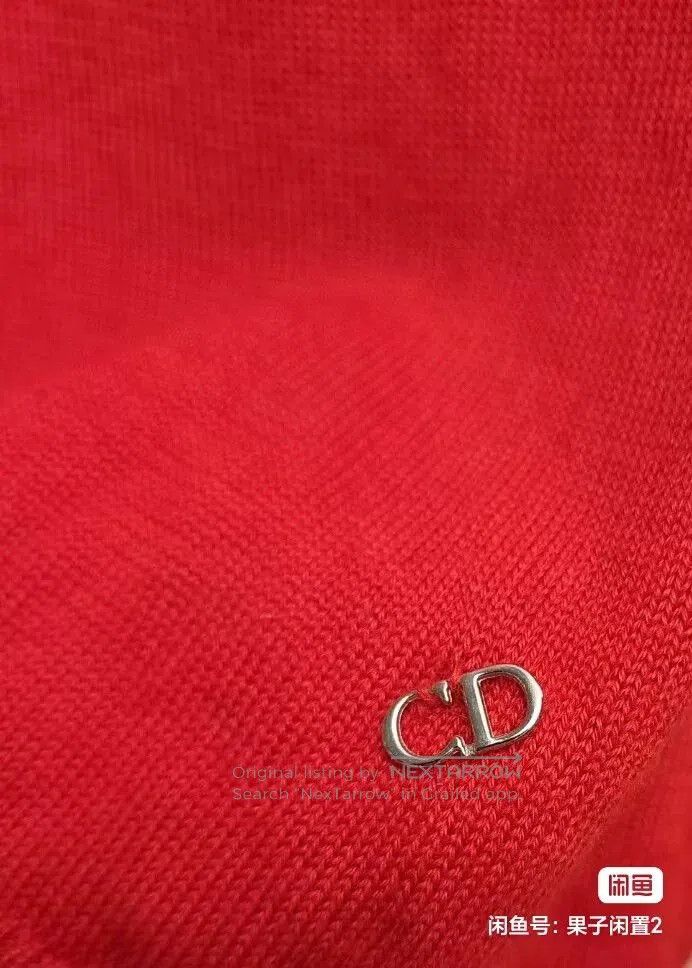 Dior dior red scalloped neckline knit top. Size US M / EU 48-50 / 2 - 5 Thumbnail