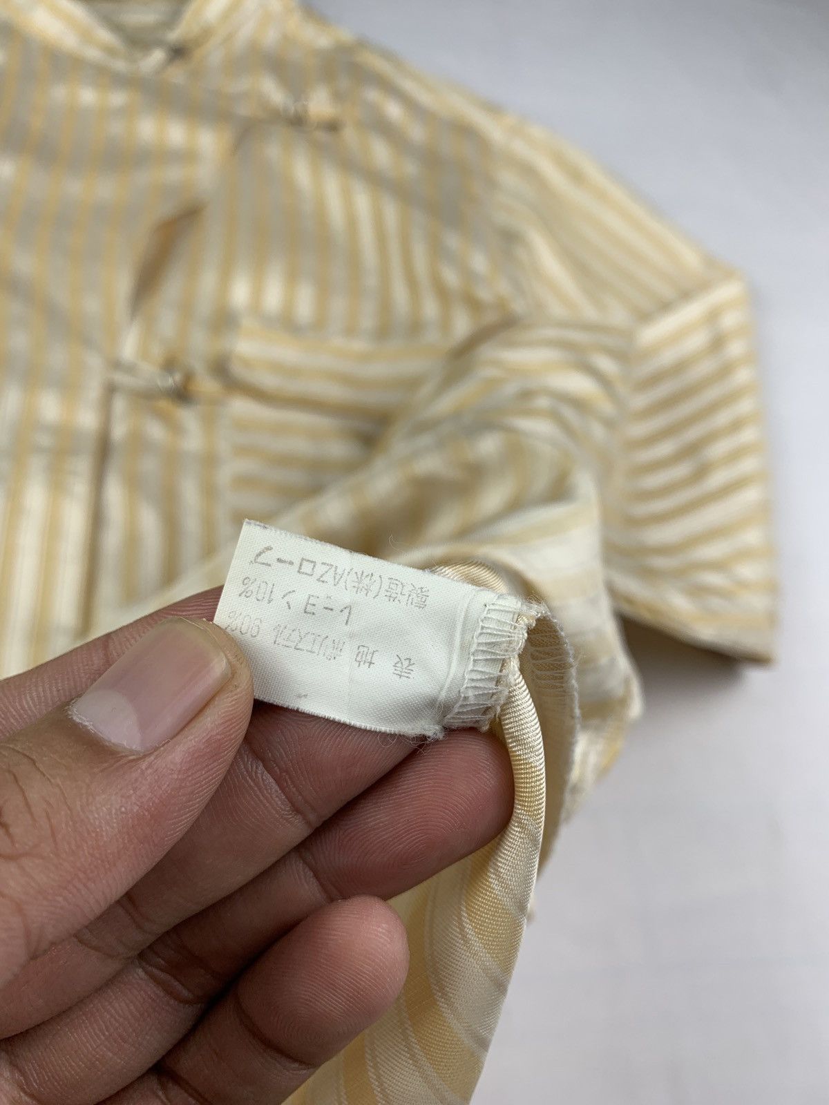 Japanese Brand 1990s Az-barca Japan Stripes Double Collar Button up Shirt Size L / US 10 / IT 46 - 9 Thumbnail