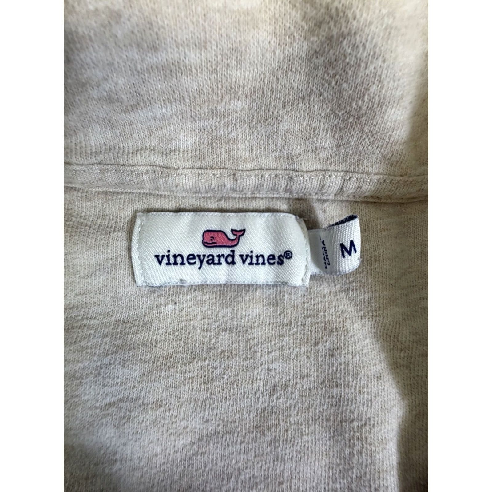 Vineyard Vines Vineyard Vines Shep Shirt Pullover Top Womens M Oatmeal 1/4 Button Pockets Mock Neck Button Logo Sweatshirt Athletic Activewear Long Sleeve Size M / US 6-8 / IT 42-44 - 5 Thumbnail