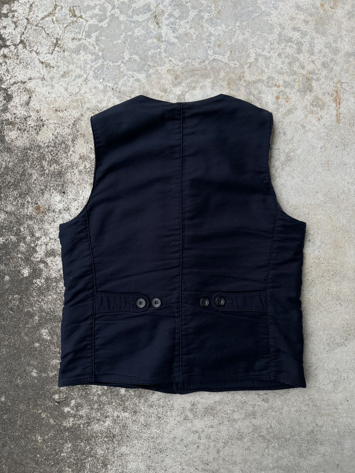 Sugar Cane Striped blanket lined 9.5oz Navy Yellow MOLESKIN VEST Size US L / EU 52-54 / 3 - 3 Thumbnail