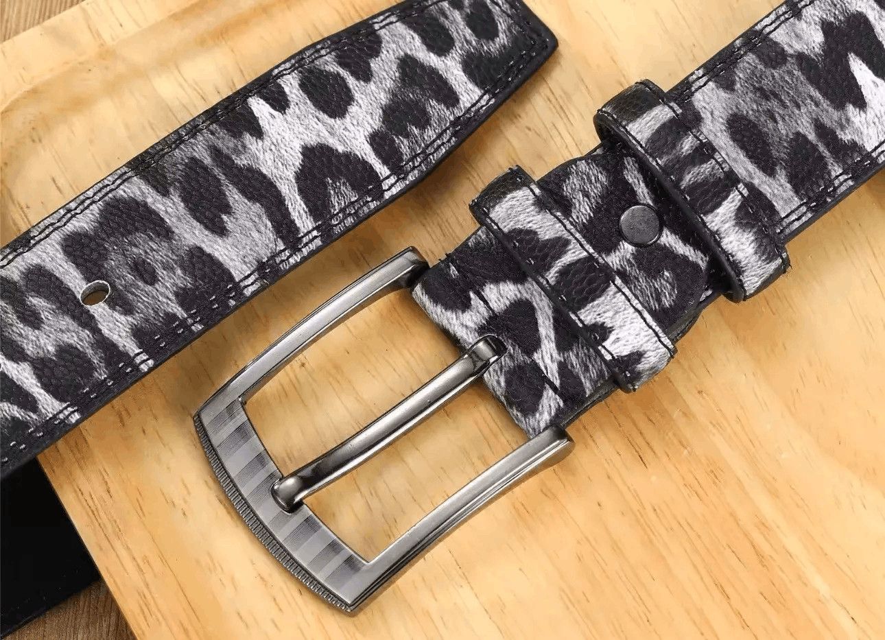 Japanese Brand Leopard Print PU Leather Belt Size ONE SIZE - 3 Thumbnail