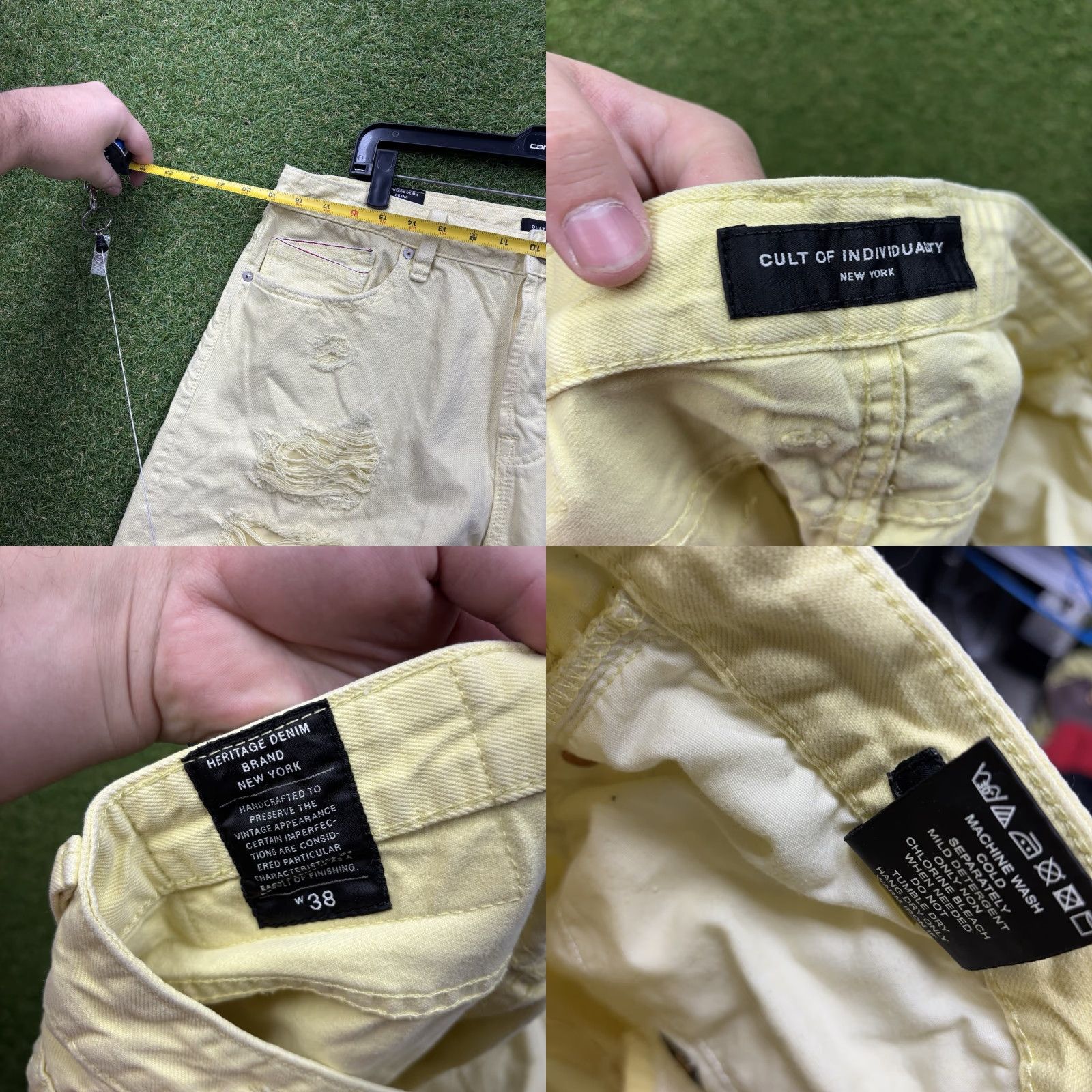 Cult Of Individuality Cult Of Individuality Shorts Mens 38 Yellow Rebel Shorts Stretch Denim Distress Size US 38 / EU 54 - 8 Thumbnail