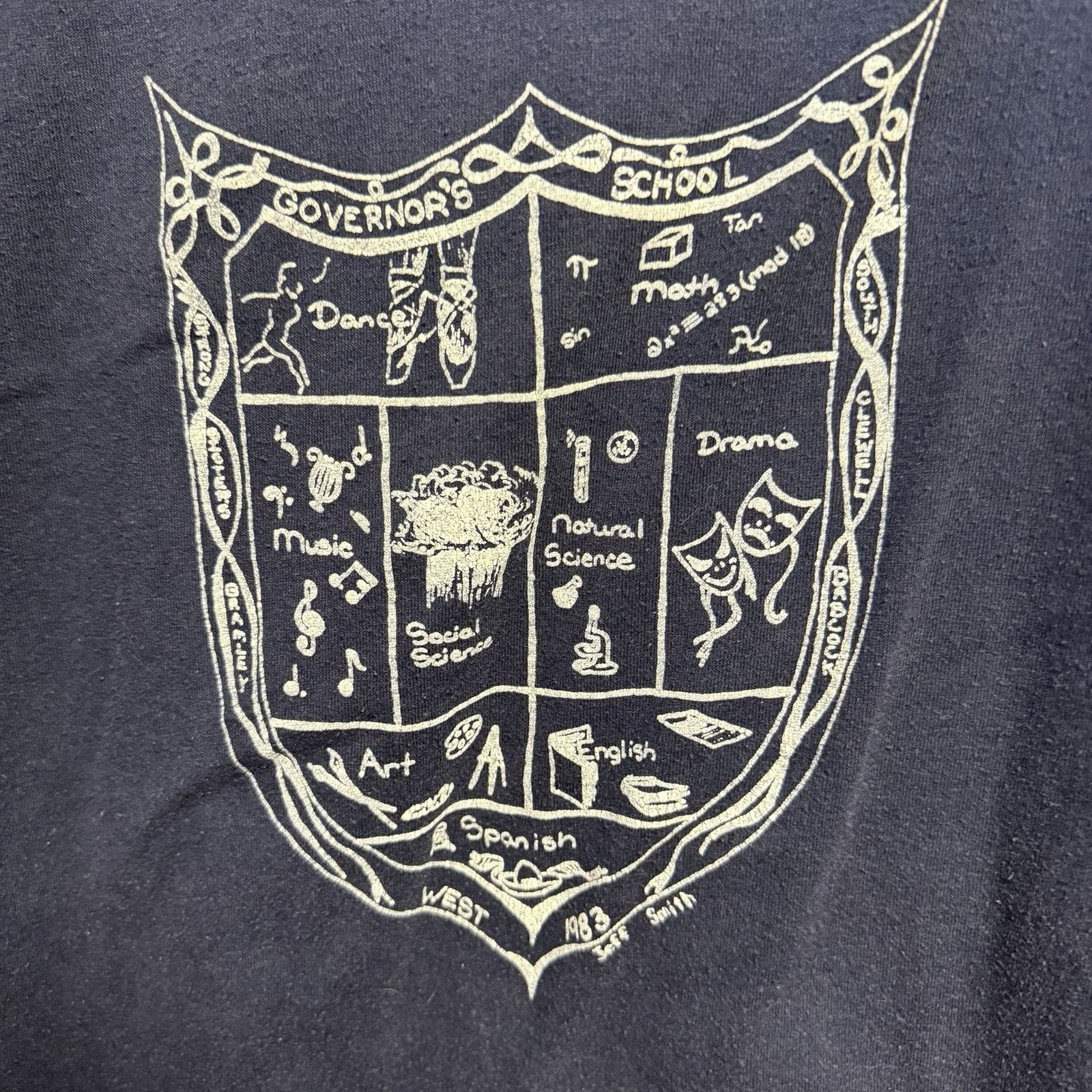 Vintage Vintage 80s Governor's School West T Shirt Mens XL Size US XL / EU 56 / 4 - 5 Thumbnail