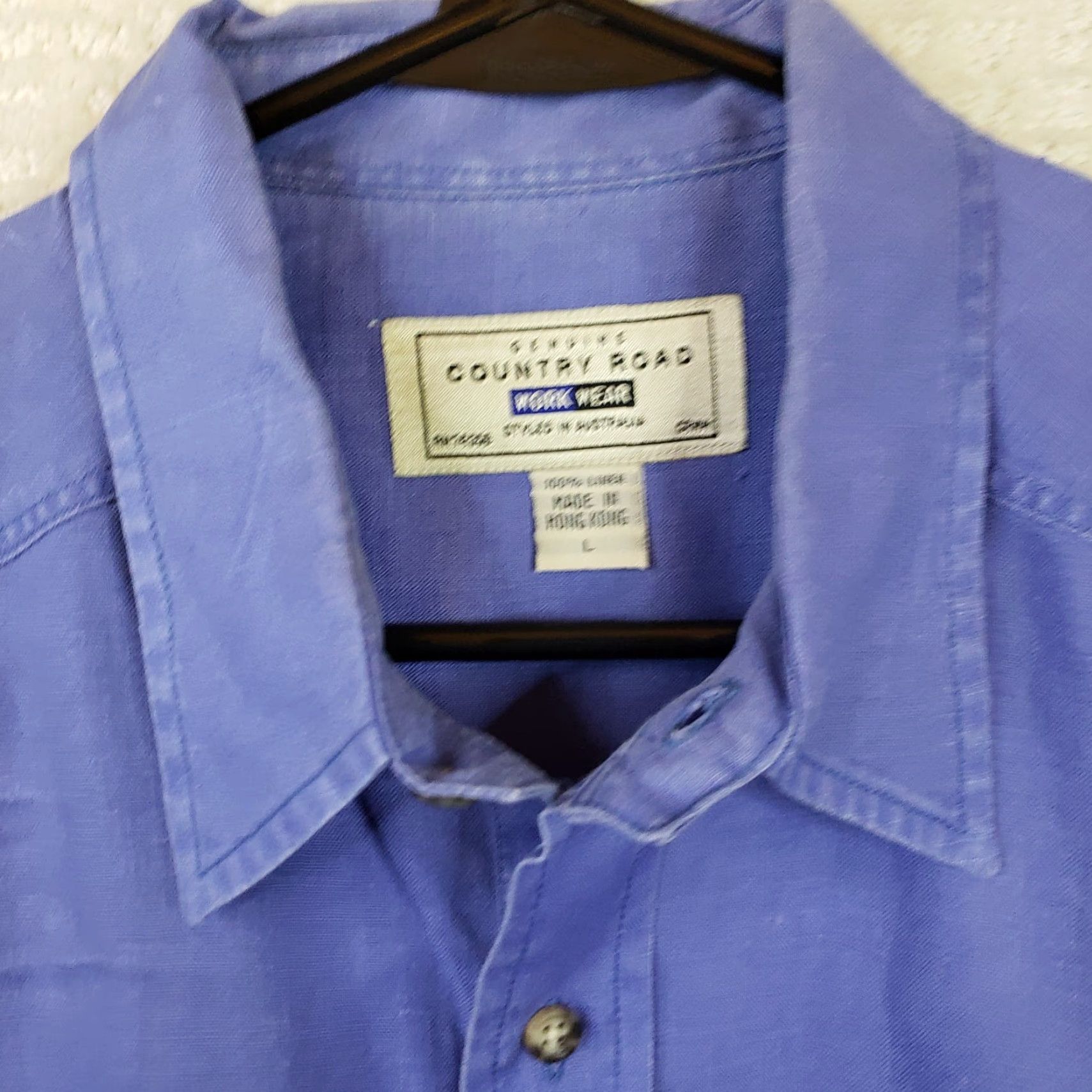 Country Road Country Road Shirt Men's L Blue Linen Plaid Button Up Short Sleeve Lightweight Size US L / EU 52-54 / 3 - 5 Thumbnail