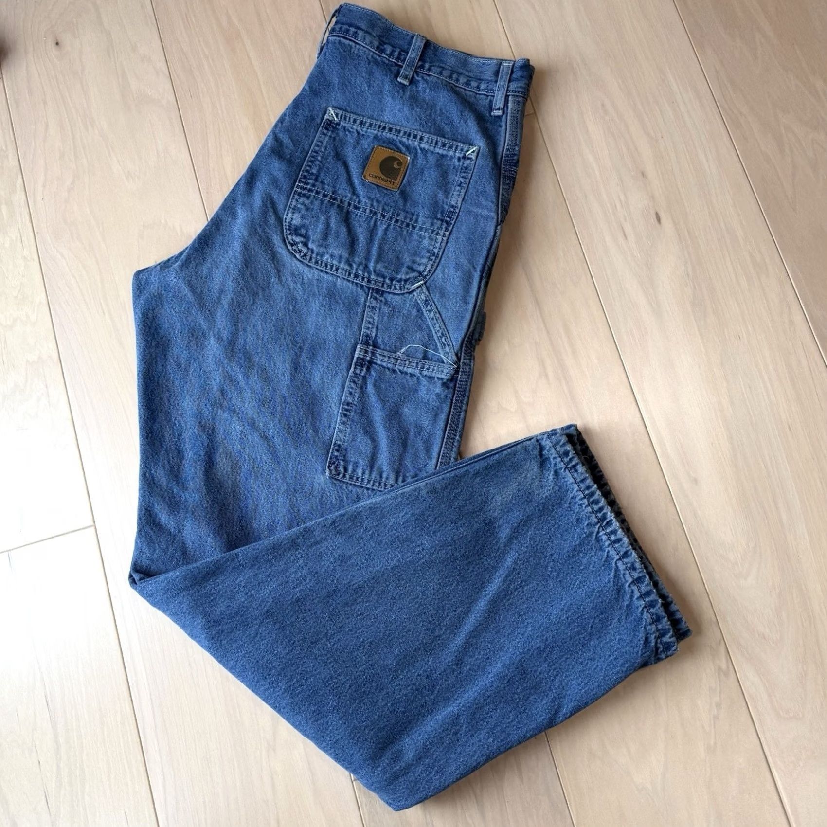 Carhartt VINTAGE Carhartt Carpenter Pants Denim 36 Blue Flannel Lined Workwear Mens 90s Southwestern USA Size US 36 / EU 52 - 8 Thumbnail