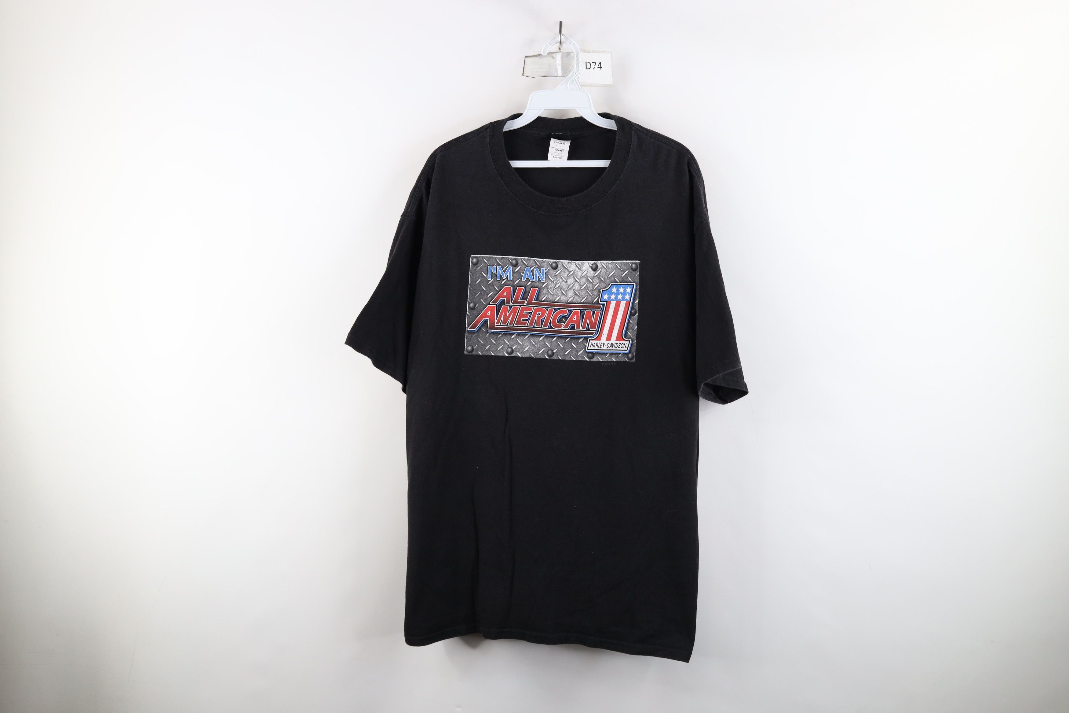Harley Davidson × Vintage Vintage Harley Davidson All American Steel Plate T-Shirt Size US XL / EU 56 / 4 - 1 Thumbnail