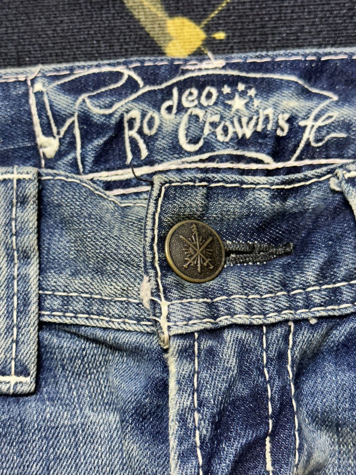 Romeo Gigli Vintage Rodeo Crown Flare Mudwash Ripped Distressed Denim Size US 29 - 8 Thumbnail