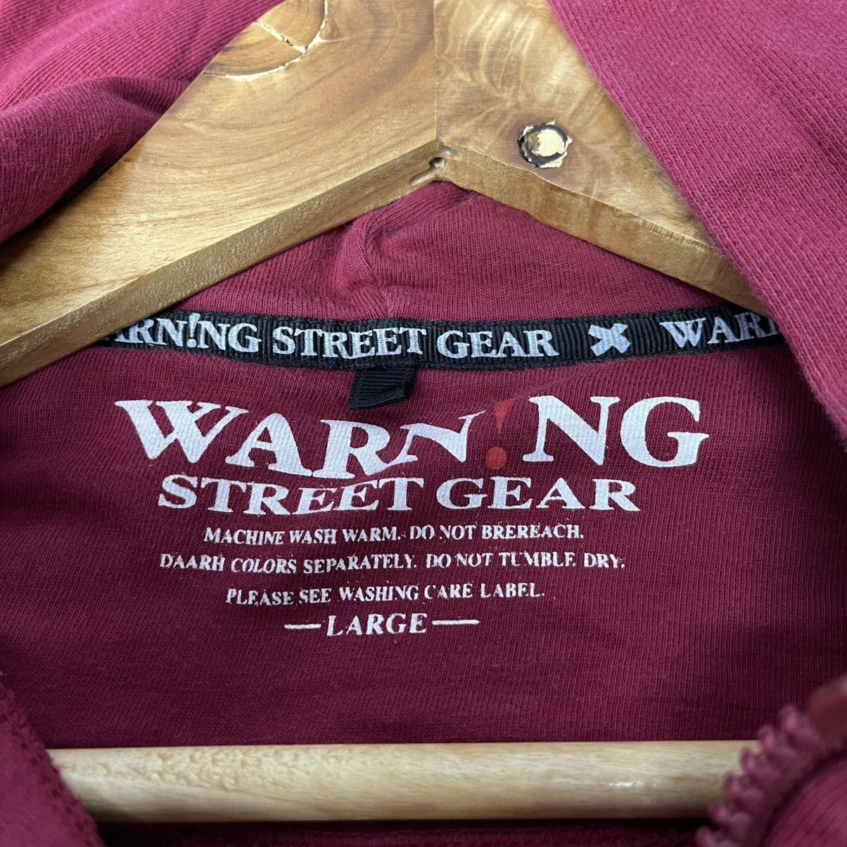 Japanese Brand Y2K Warning Street Gear Full Zip Hoodie (Size Large) Size US L / EU 52-54 / 3 - 9 Thumbnail