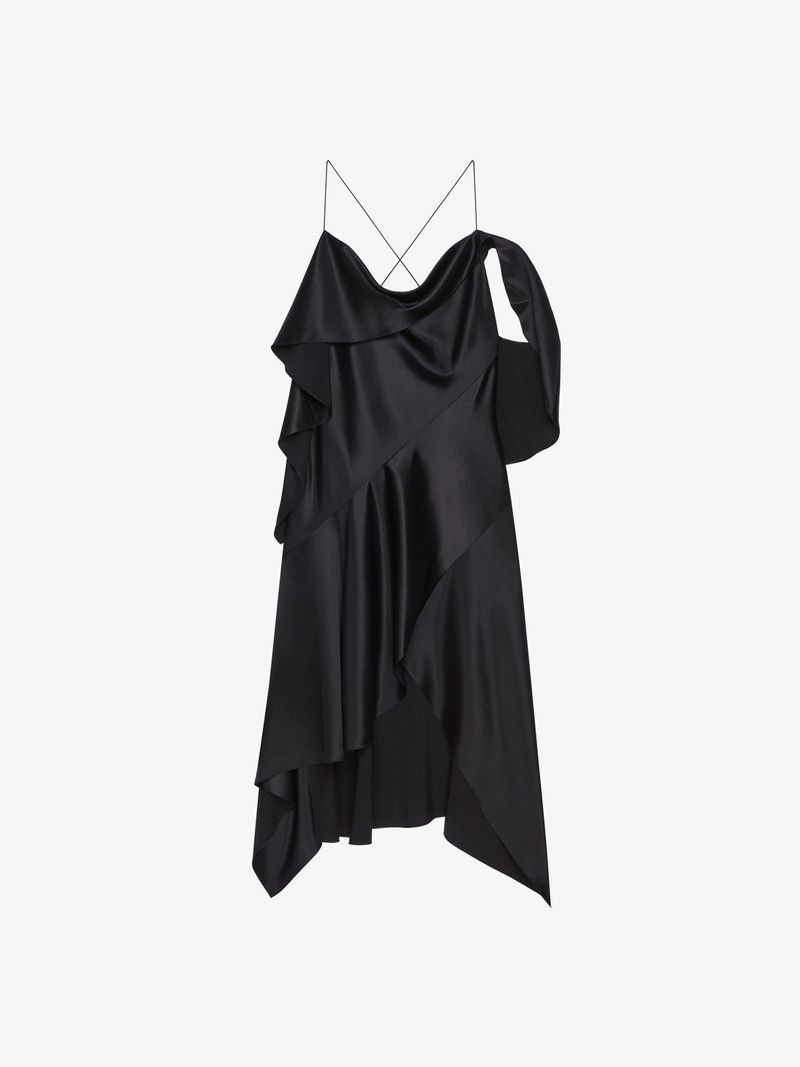 Givenchy o1n1vont0326 Asymmetric Draped Dress in Black Size XXS / US 00 / IT 34 - 1 Thumbnail