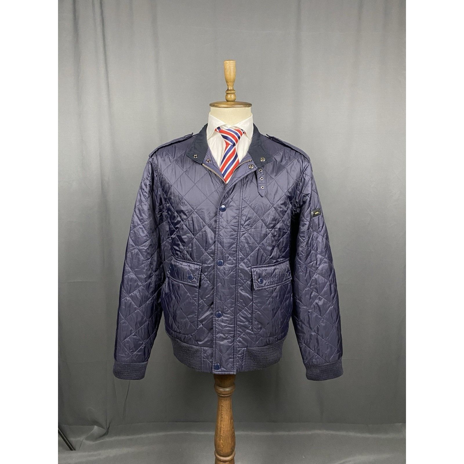 Barbour Barbour International Quilt Flyer Men's Blue Quilted Jacket Size US XXL / EU 58 / 5 - 3 Thumbnail