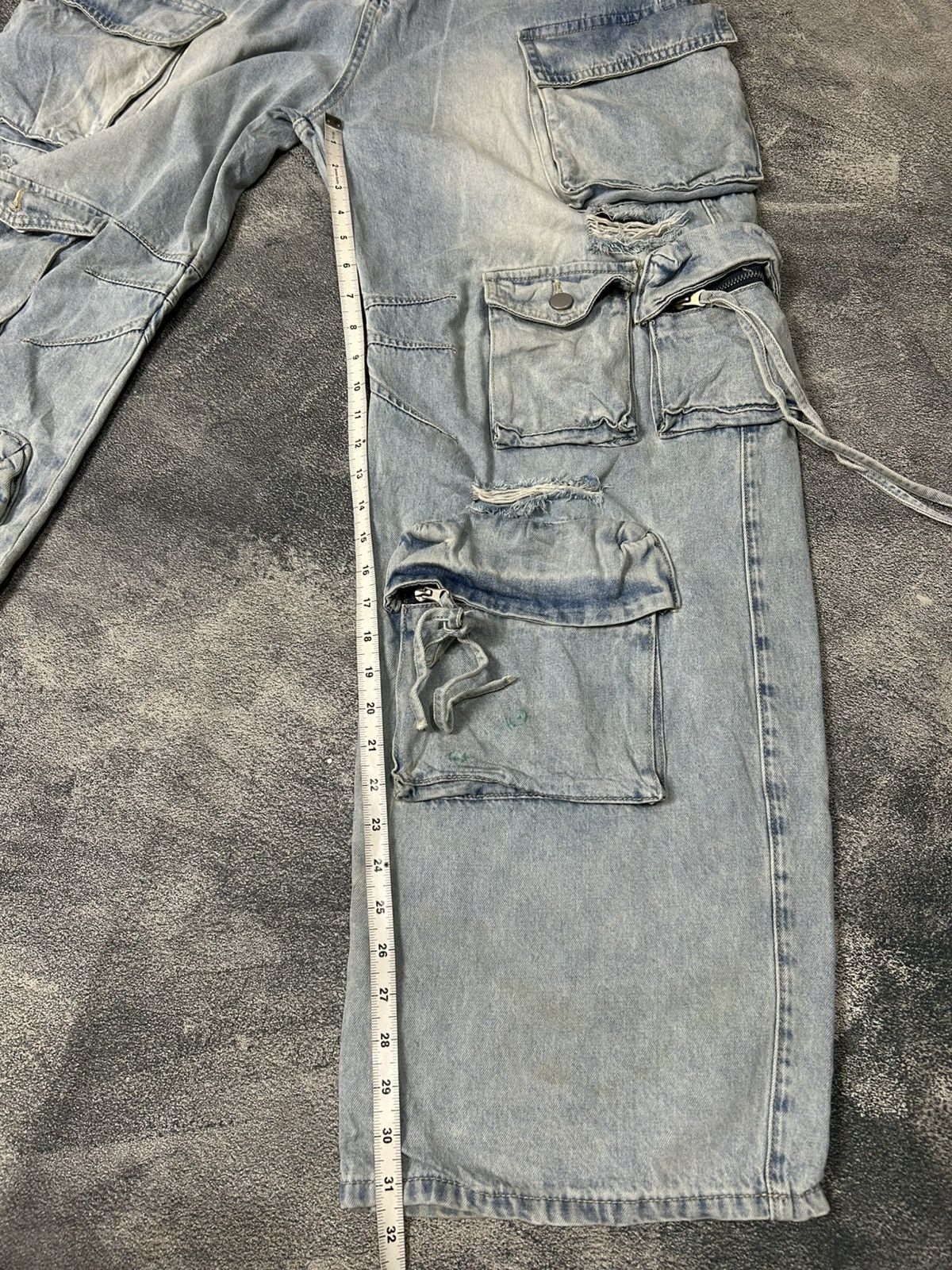 Japanese Brand Y2k Chaorenebang buggy Cargo Multi Pocket Jeans Size US 32 / EU 48 - 14 Thumbnail