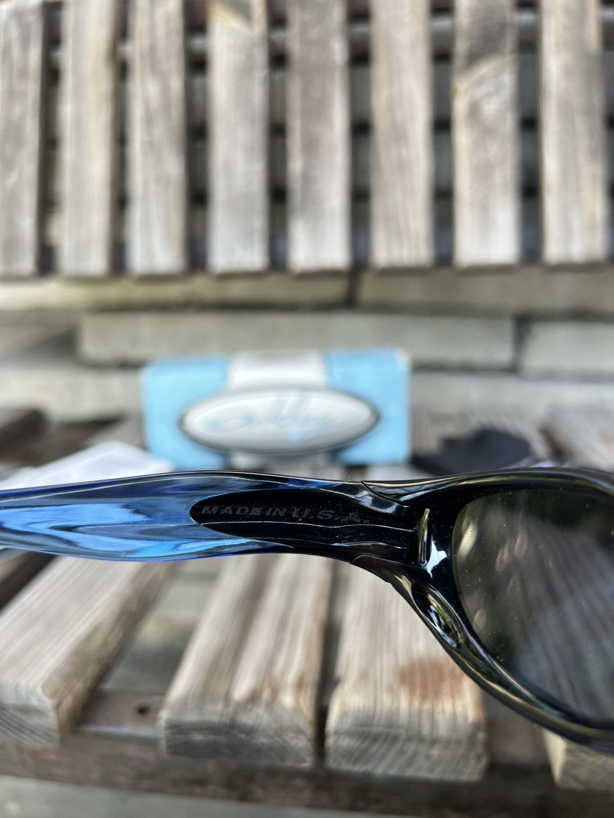 Oakley Oakley Pocket Polished Black w/ OO Blue software sunglasses Size ONE SIZE - 6 Thumbnail