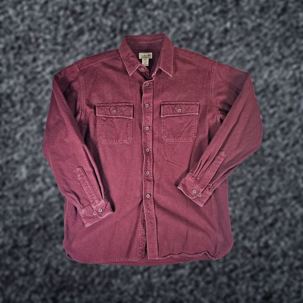 Vintage VINTAGE LL BEAN Chamois Cloth 100% Cotton Shirt Button-Up Men's Large Red Size US L / EU 52-54 / 3 - 1 Thumbnail