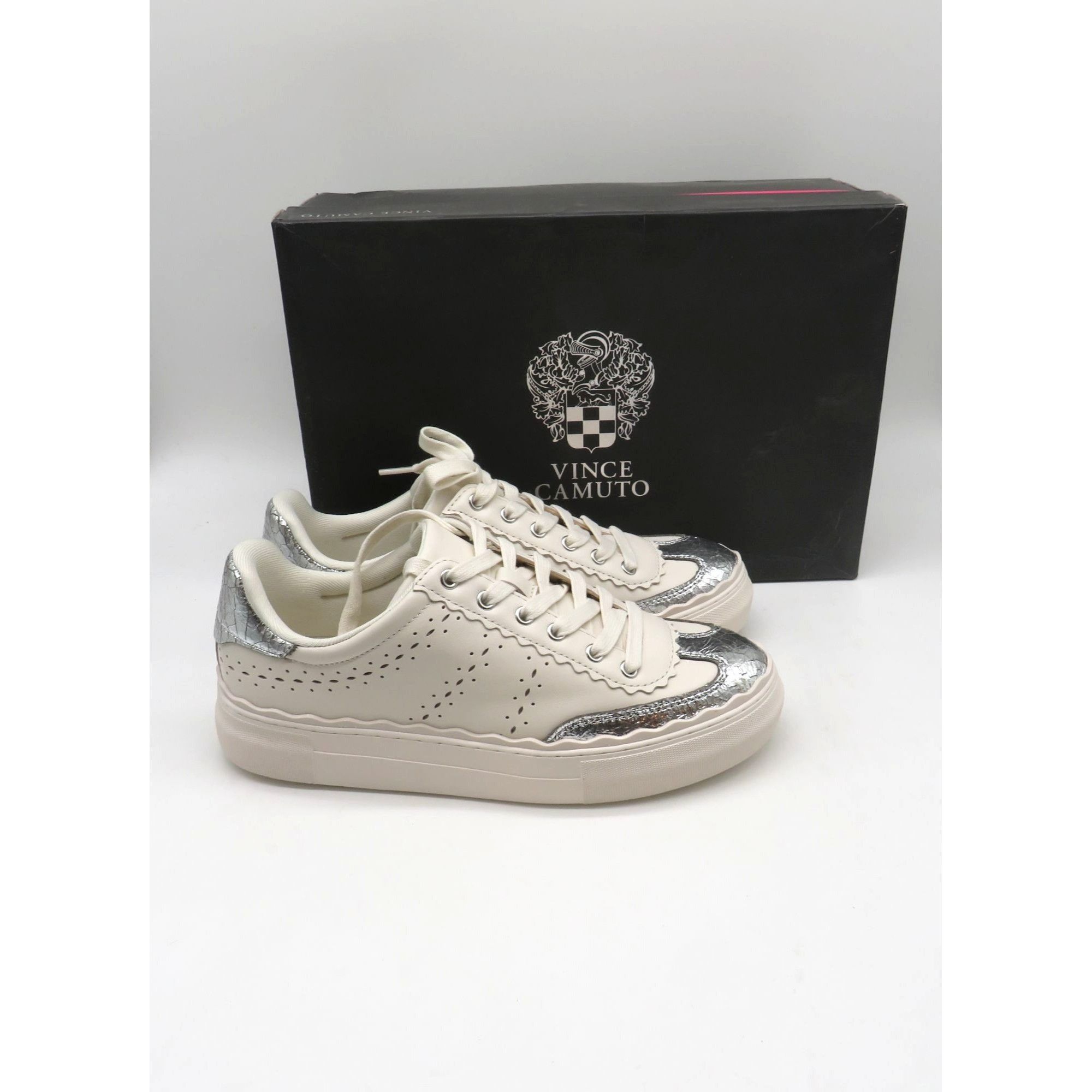 Vince Camuto Vince Camuto Jenlie Coconut Cream Silver Sneakers Women's Si Size US 7.5 / IT 37.5 - 1 Thumbnail