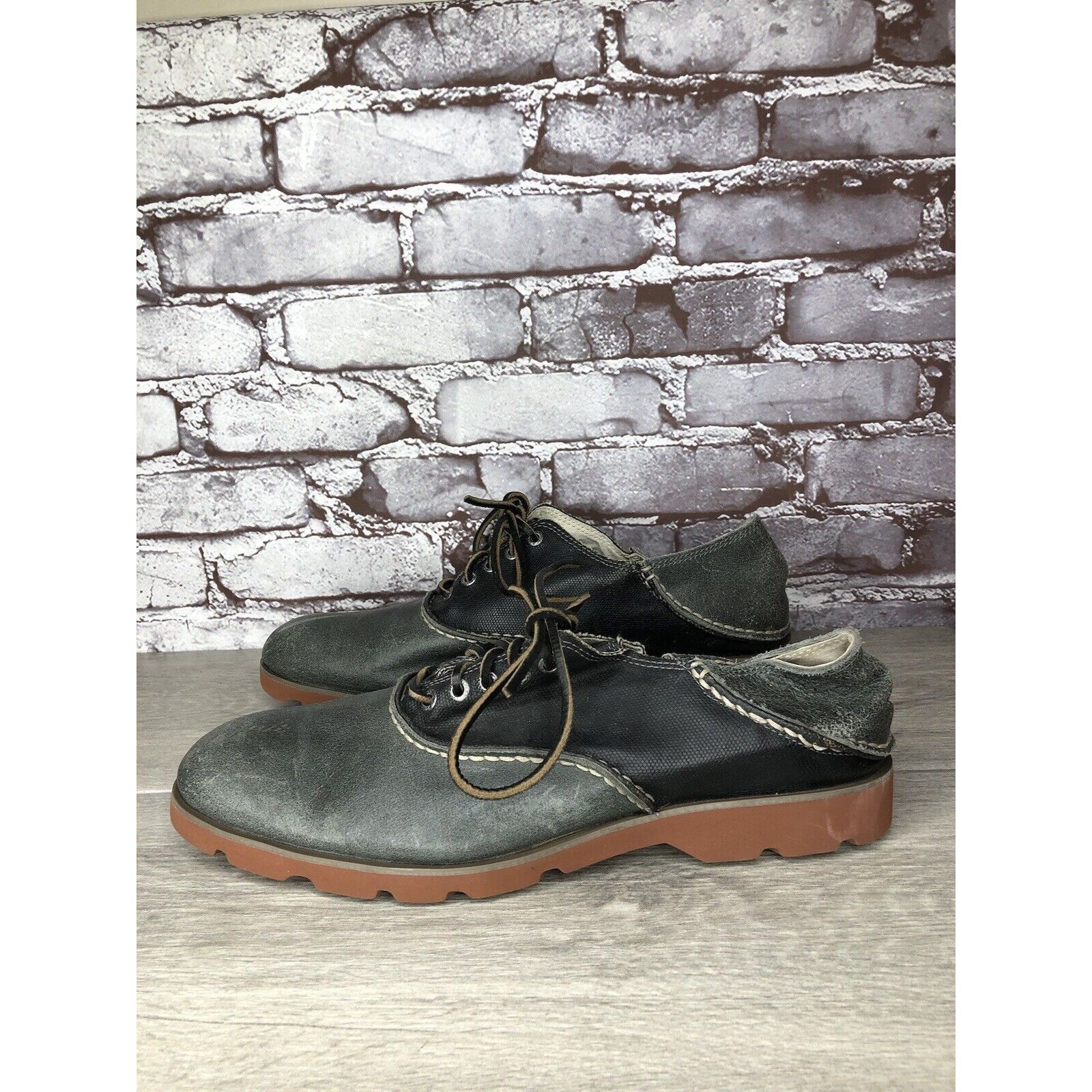 Sperry Sperry Top Sider Gray Black Leather Oxfords Lace Up Shoes Me Size US 11.5 / EU 44-45 - 13 Thumbnail