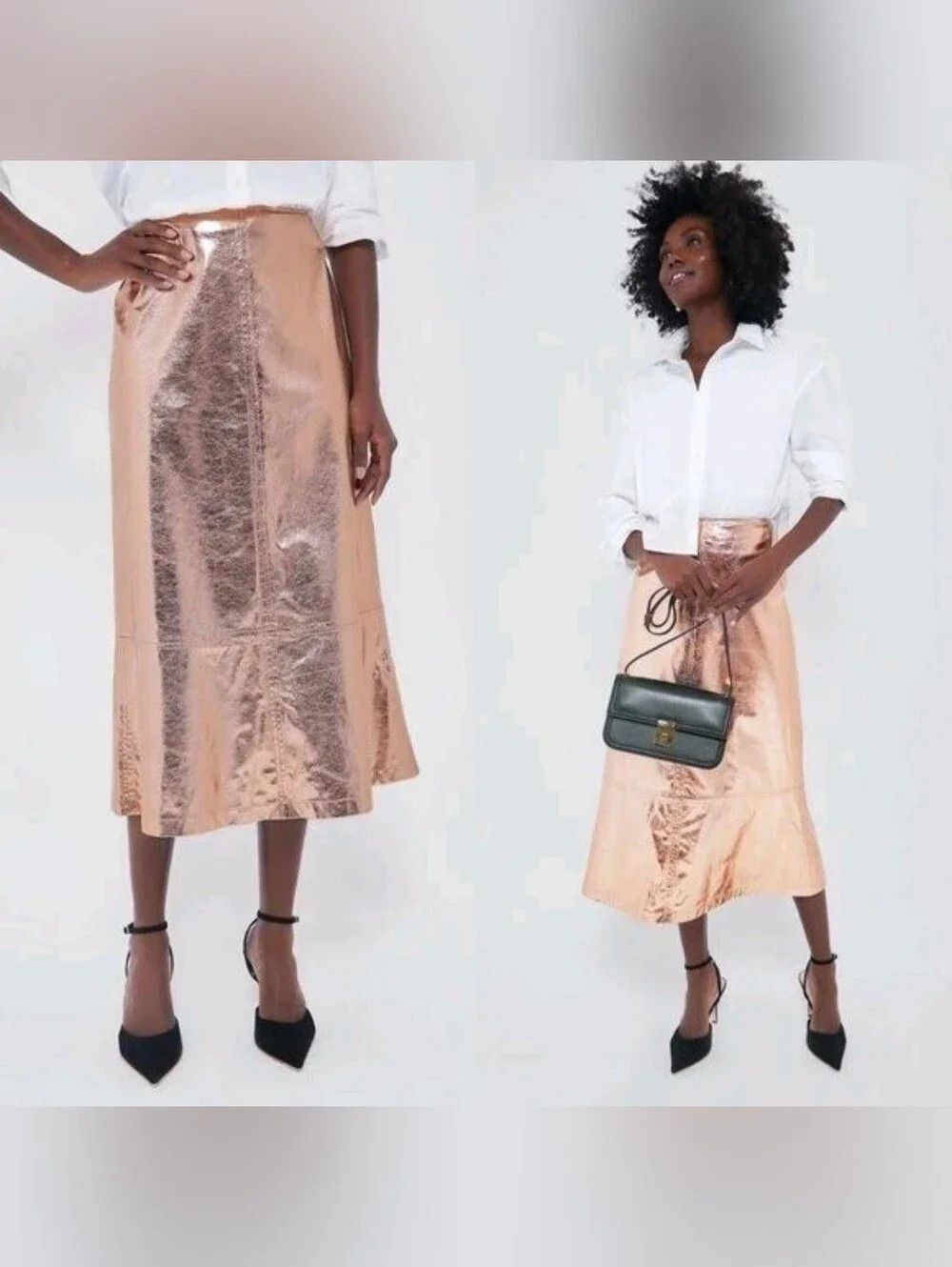 Other Tuckernuck x India Hicks Rose Gold Metallic London Skirt NWT Size 32" / US 10 / IT 46 - 1 Thumbnail