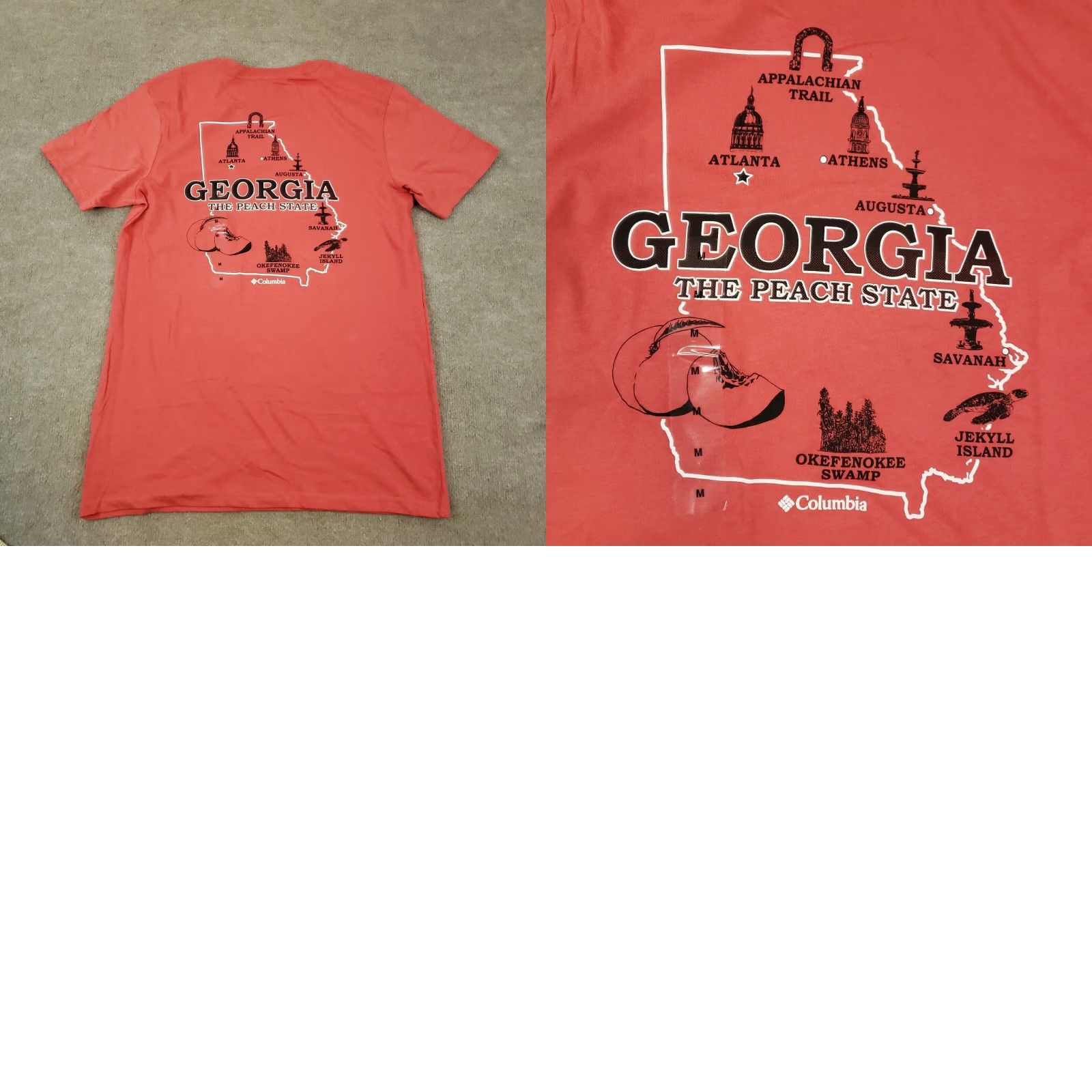 Vintage Columbia Shirt Mens M Red Short Sleeve Crew Neck Georgia The Peach State Shirt Mens Red Georgia The Peach State Columbia Size US M / EU 48-50 / 2 - 8 Thumbnail