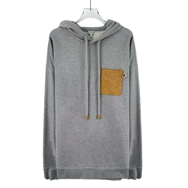 Loewe LOEWE Grey label logo hooded drawstring long sleeve hoodie Size S / US 4 / IT 40 - 1 Thumbnail