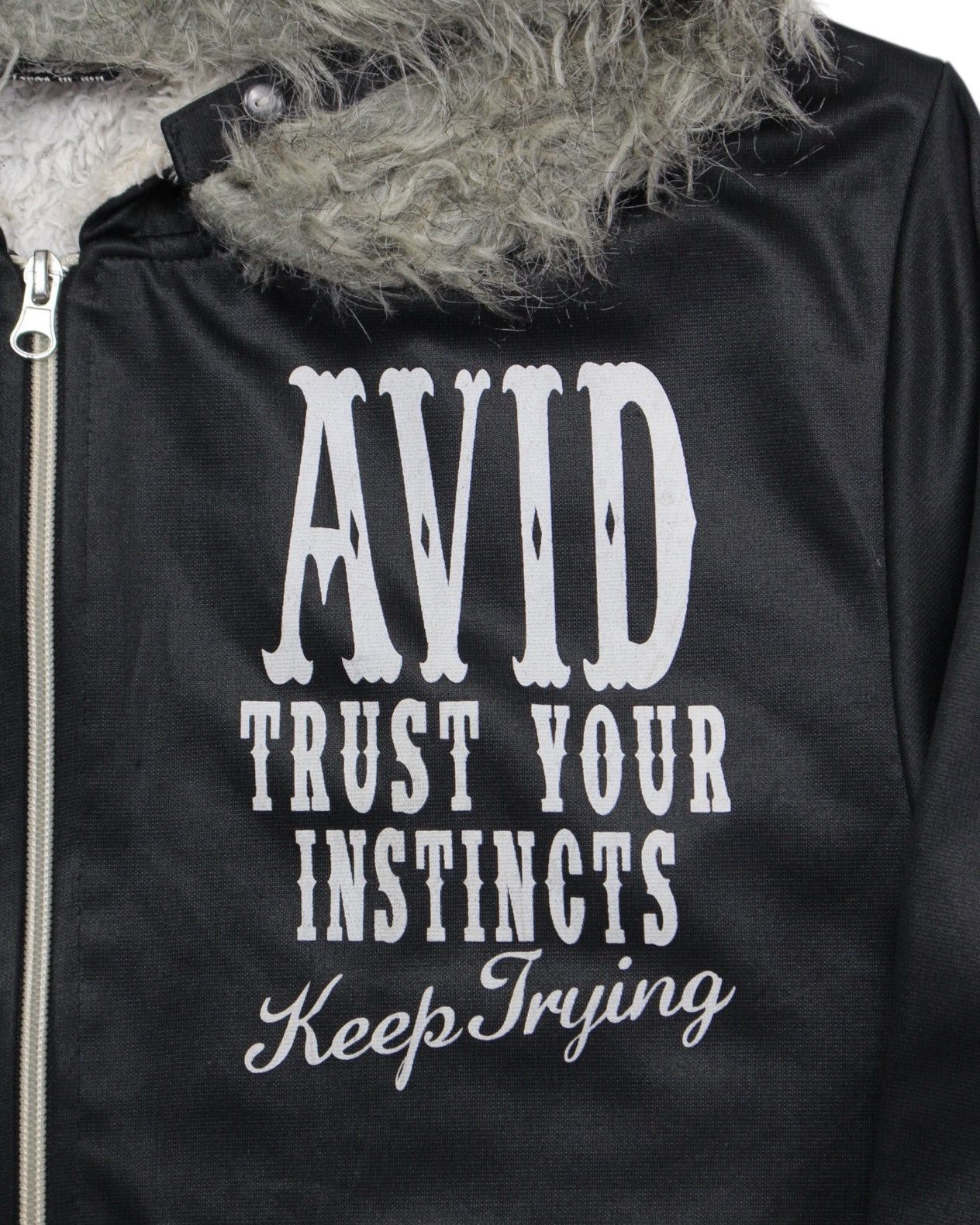 If Six Was Nine 2000S CLASH AHEAD SHERPA × SATIN HOODED JACKET “BRING HOPE” Size US L / EU 52-54 / 3 - 5 Thumbnail