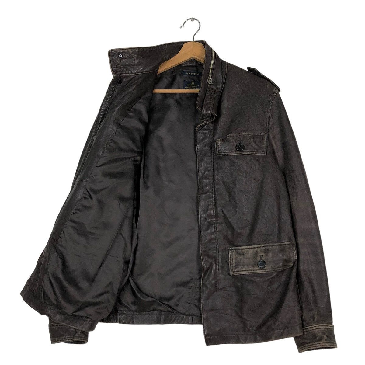 Toyo Enterprises 🔥SOFT LEATHER BIKER JACKET R.NEWBOLD CARGO MULTI POCKET Size US XL / EU 56 / 4 - 11 Thumbnail