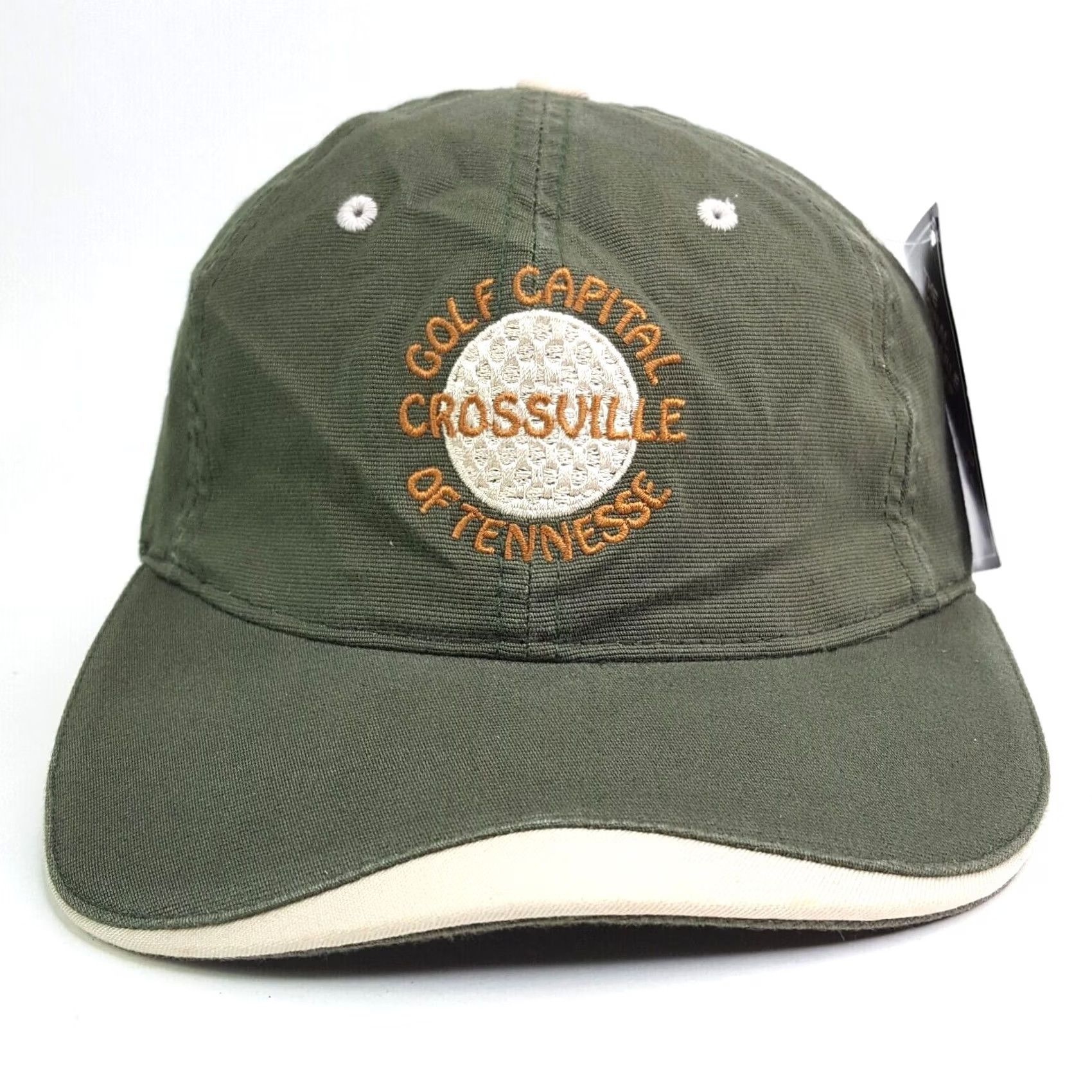 Vintage VINTAGE Crossville Golf Green PGA Stretch Outdoor Sports Hat Baseball Cap Mens One Size Green Golf Retro 90s Town Talk Size ONE SIZE - 2 Thumbnail