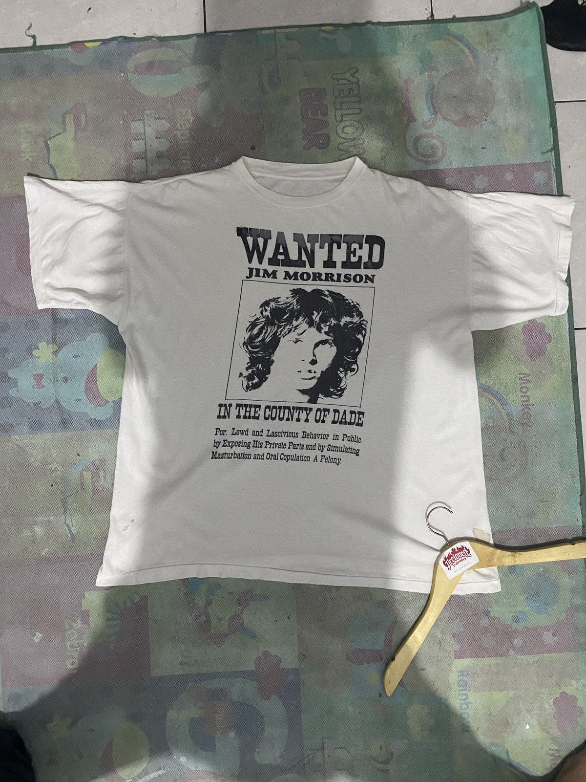 Image of Band Tees x Vintage 80's Jim Morrison in White, Men's (Size XL)