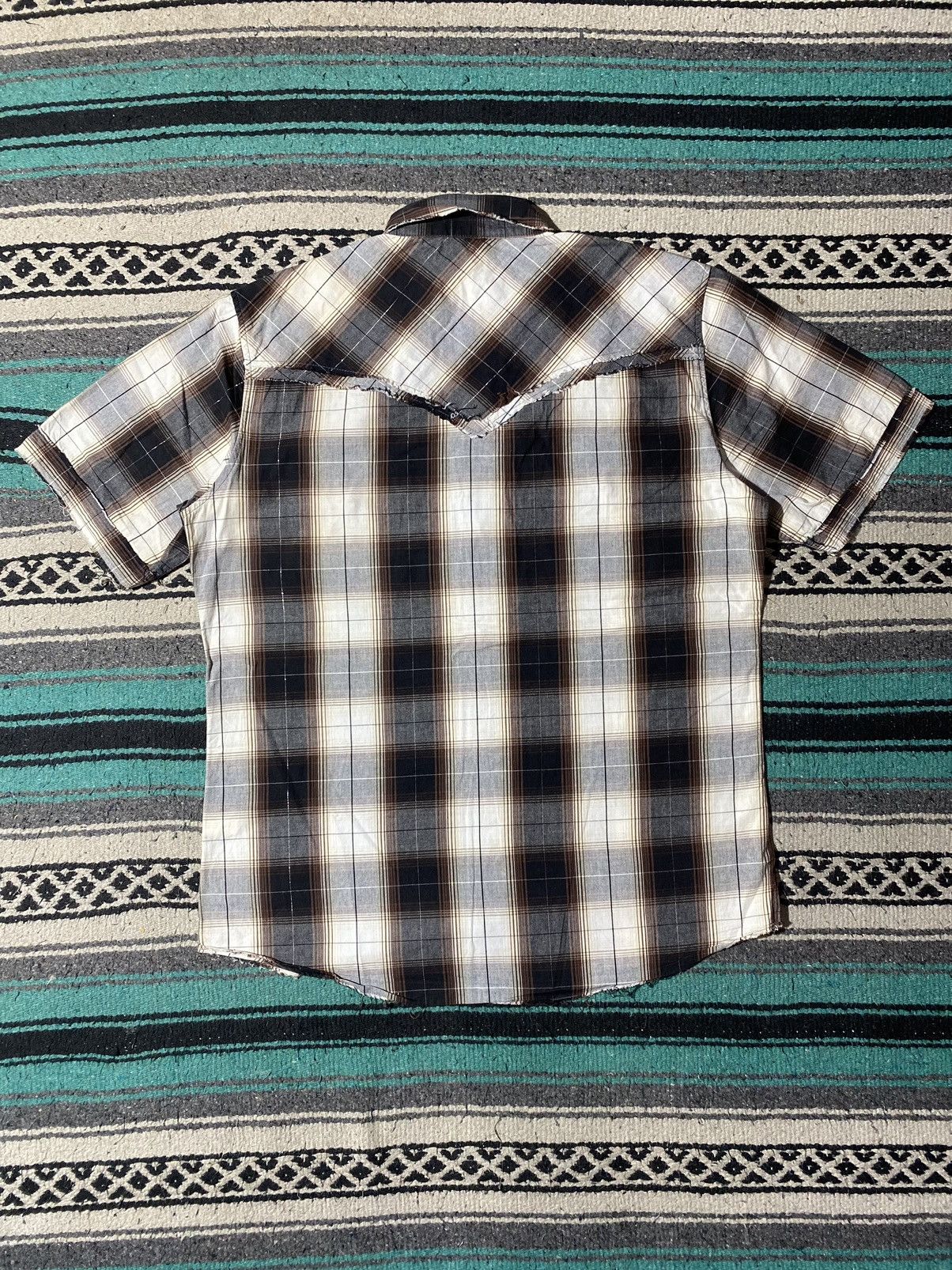 If Six Was Nine × Japanese Brand × Le Grande Bleu (L.G.B.) OMKOE Distressed Western Button Shirt Size US M / EU 48-50 / 2 - 7 Thumbnail