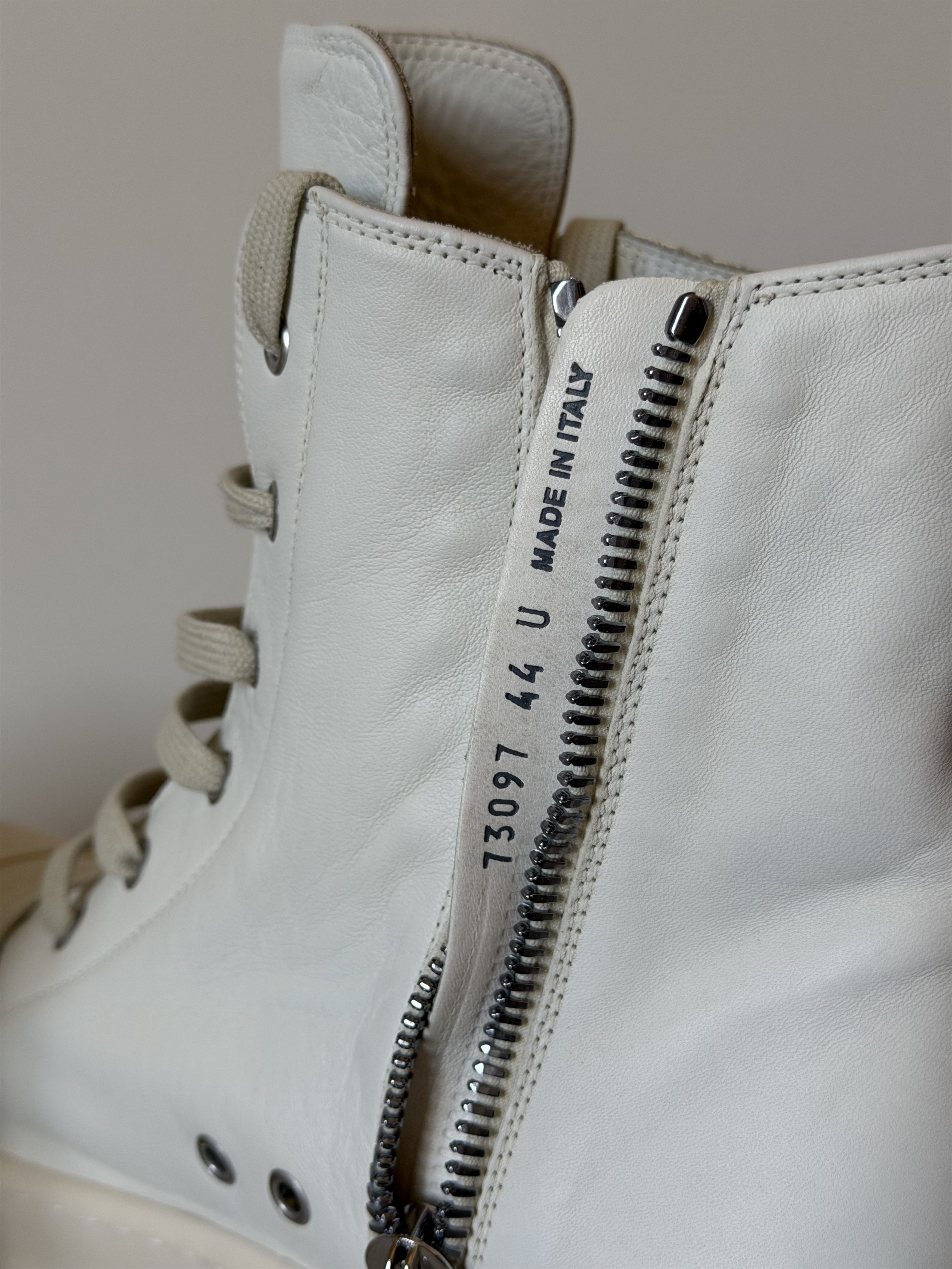 Rick Owens Rick Owens Mega Bumper Ramones in Milk White Leather Size US 11 / EU 44 - 6 Thumbnail