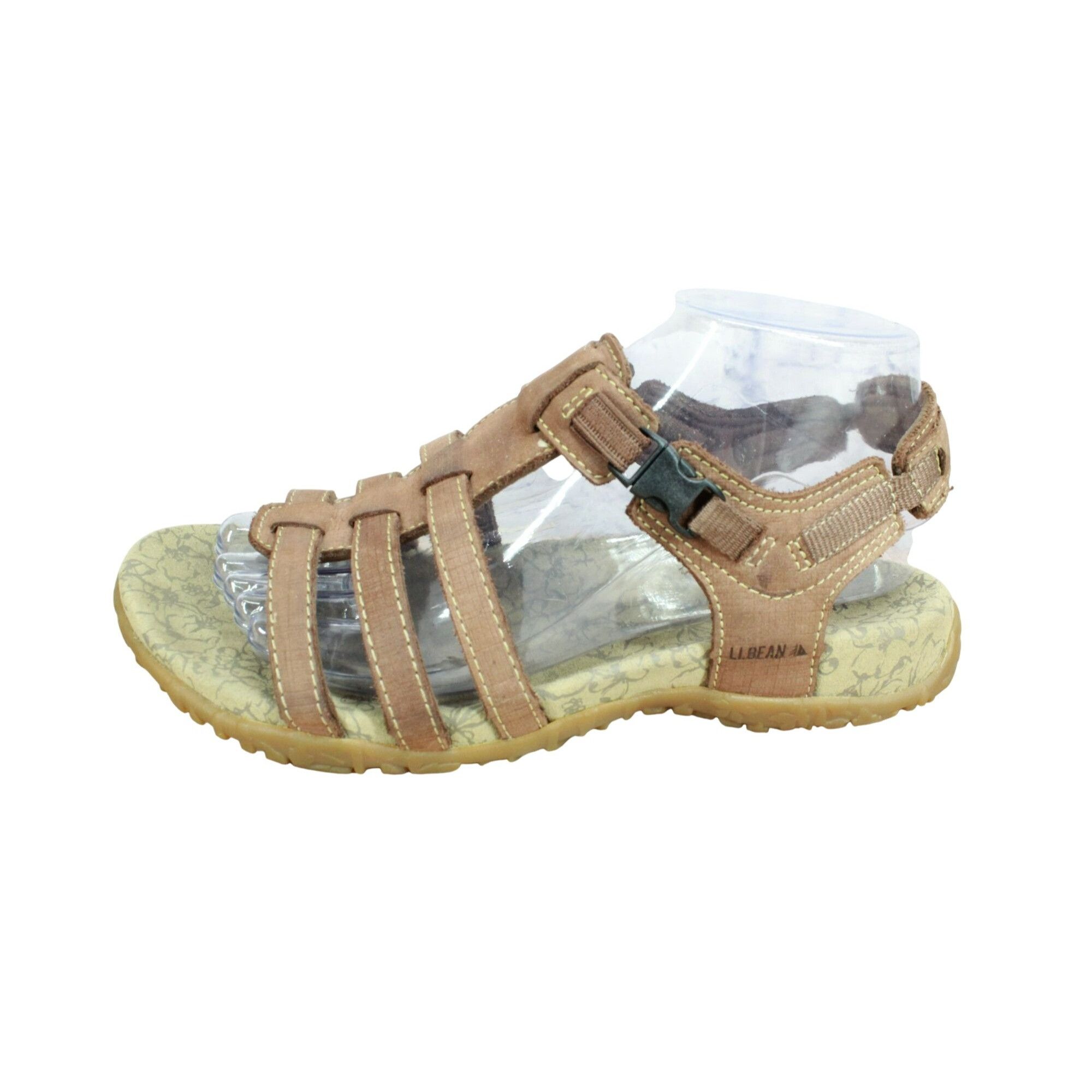 L.L. Bean × Leather LL Bean Leather Slingback Strappy Buckle Casual Sandals Size US 8 / IT 38 - 1 Thumbnail