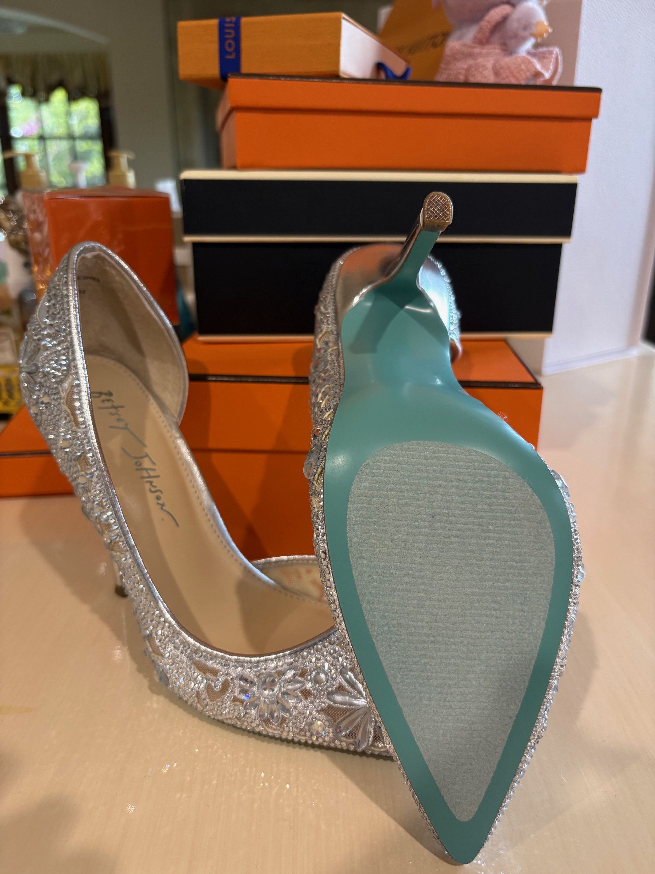 Betsey Johnson Betsey Johnson Silver Rhinestone Heels Size US 7 / IT 37 - 4 Thumbnail