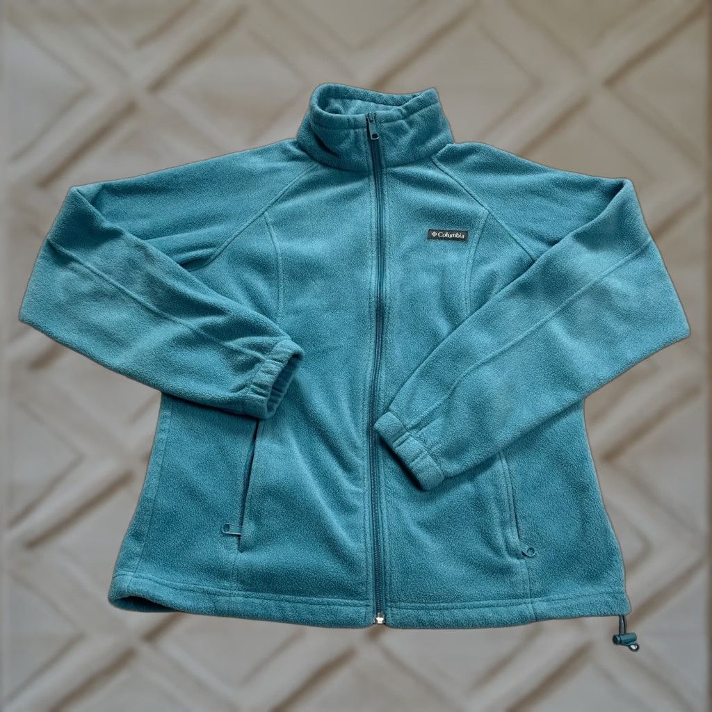 Vintage Columbia Jacket Benton Springs Fleece Womens Medium Blue Full Zip Outdoor Hiking Shirt Size M / US 6-8 / IT 42-44 - 1 Thumbnail