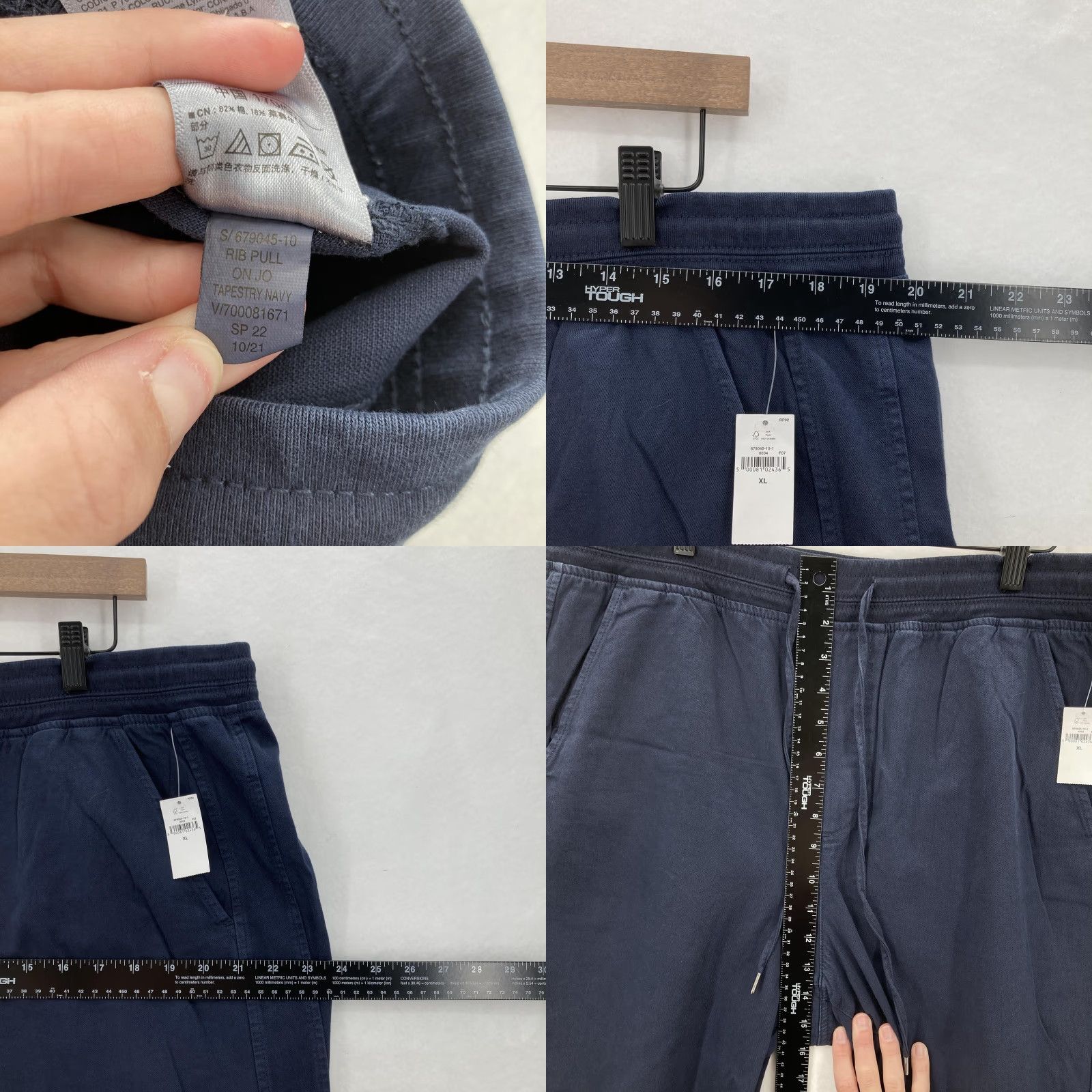 Gap GAP Pants Mens XL Blue Tapestry Navy Rib Pull On Joggers Garment Dyed Casual NWT Size US 36 / EU 52 - 8 Thumbnail