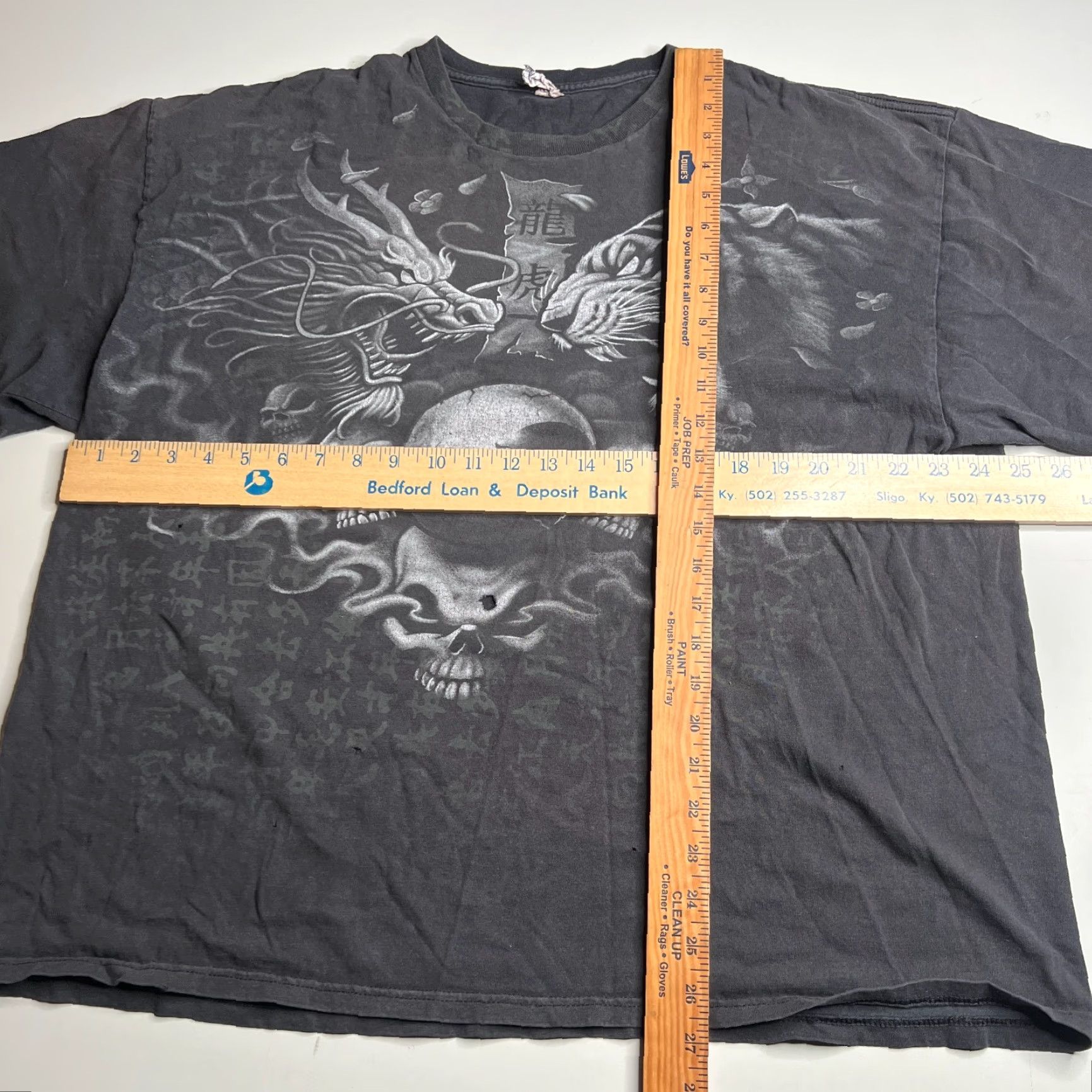 Delta VINTAGE Dragon Tiger Yin Yang T-Shirt Gray Men's 2XL Cotton Skull Graphic Delta Size US XXL / EU 58 / 5 - 2 Thumbnail