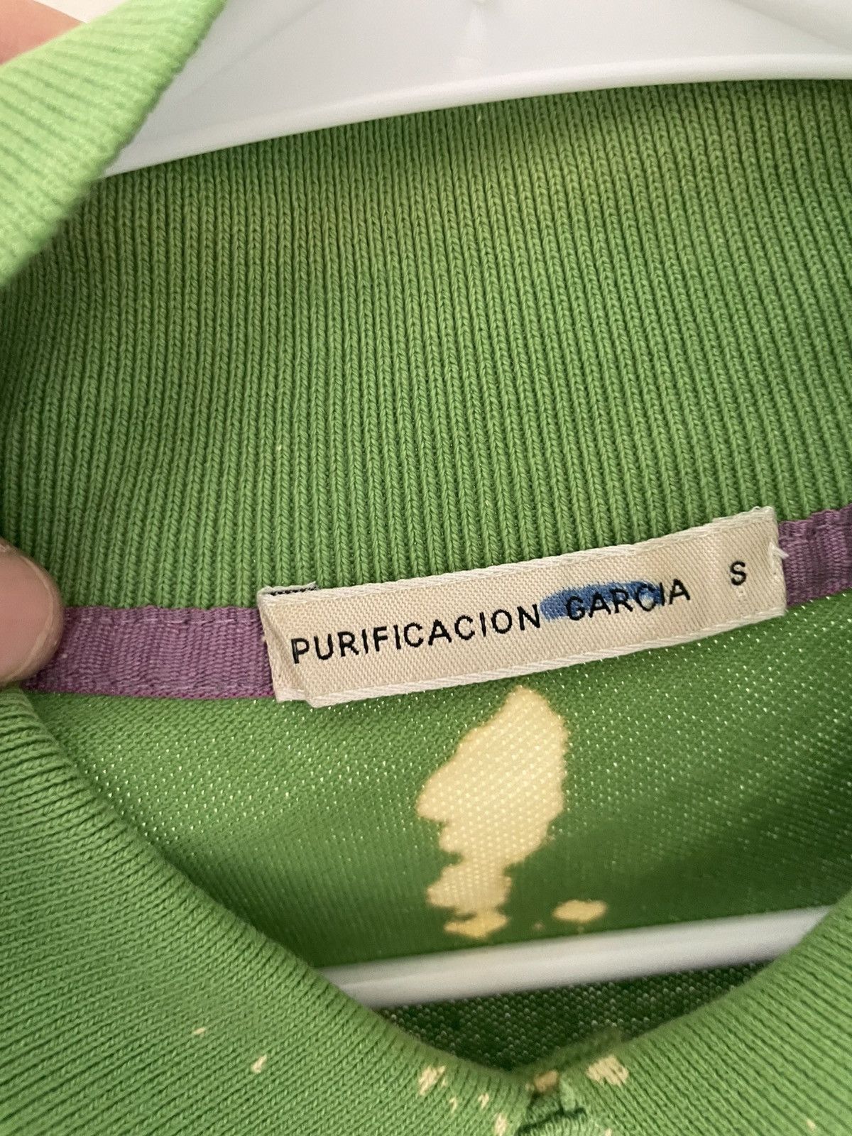PURIFICATION GARCIA Bleach Blasted Striped Patchwork SS polo Knit Size US S / EU 44-46 / 1 - 6 Thumbnail
