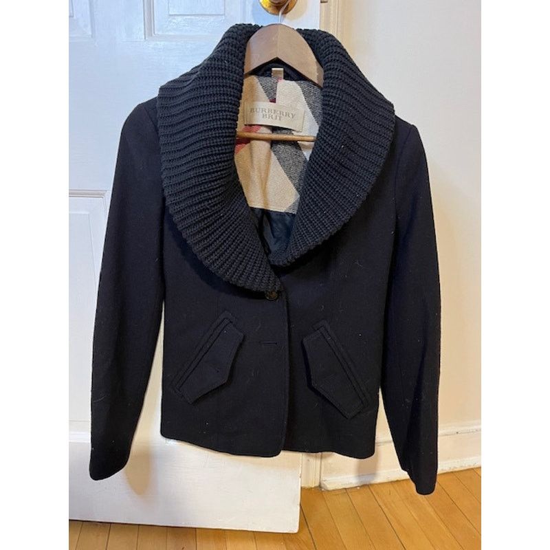 Burberry Burberry Brit Short Wool Pea Coat - US 2 (Fitted) Size XS / US 0-2 / IT 36-38 - 5 Thumbnail