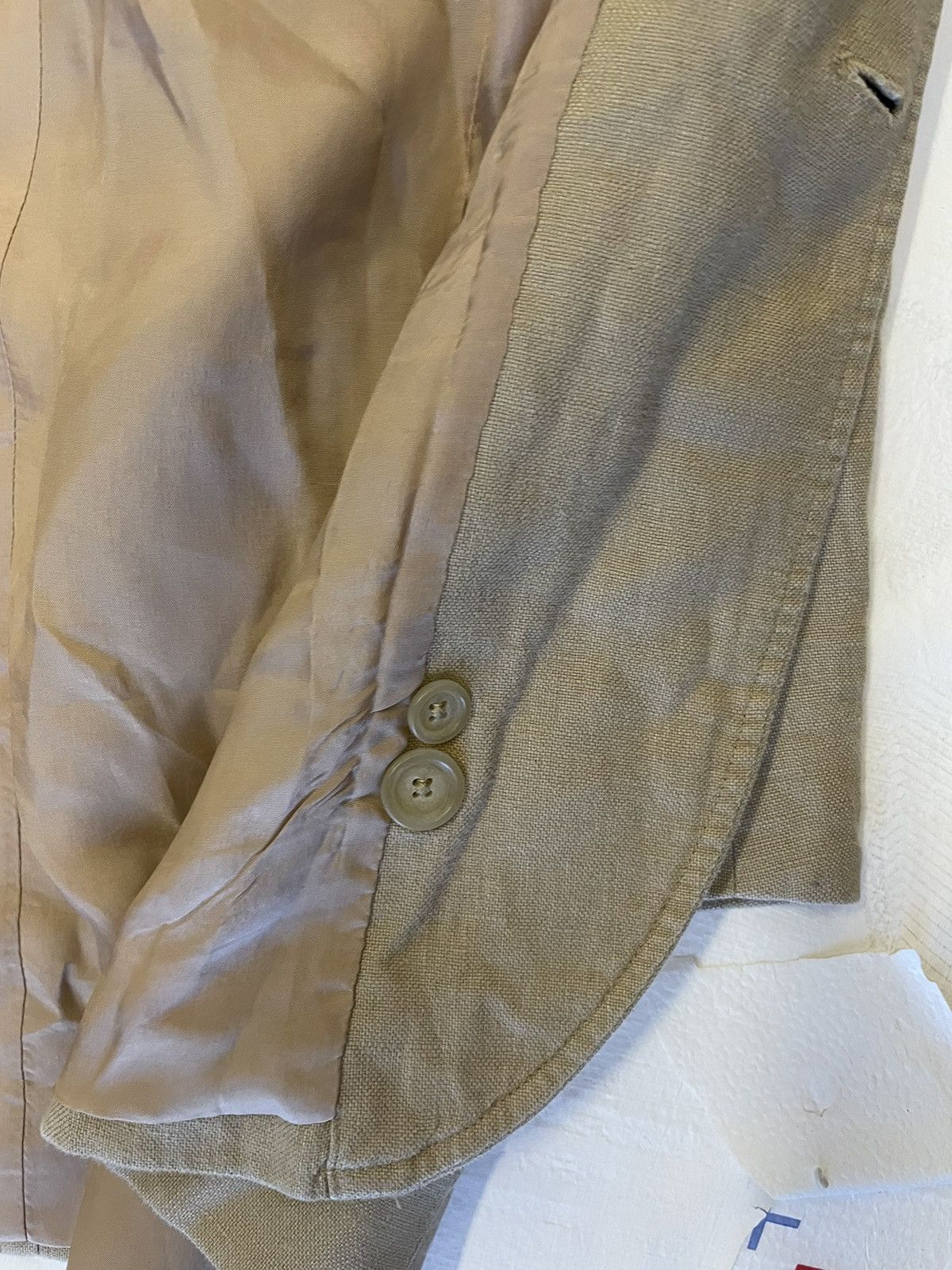 Polo Ralph Lauren × Vintage Vintage Patch Pocket Linen Jacket Size 42R - 7 Thumbnail