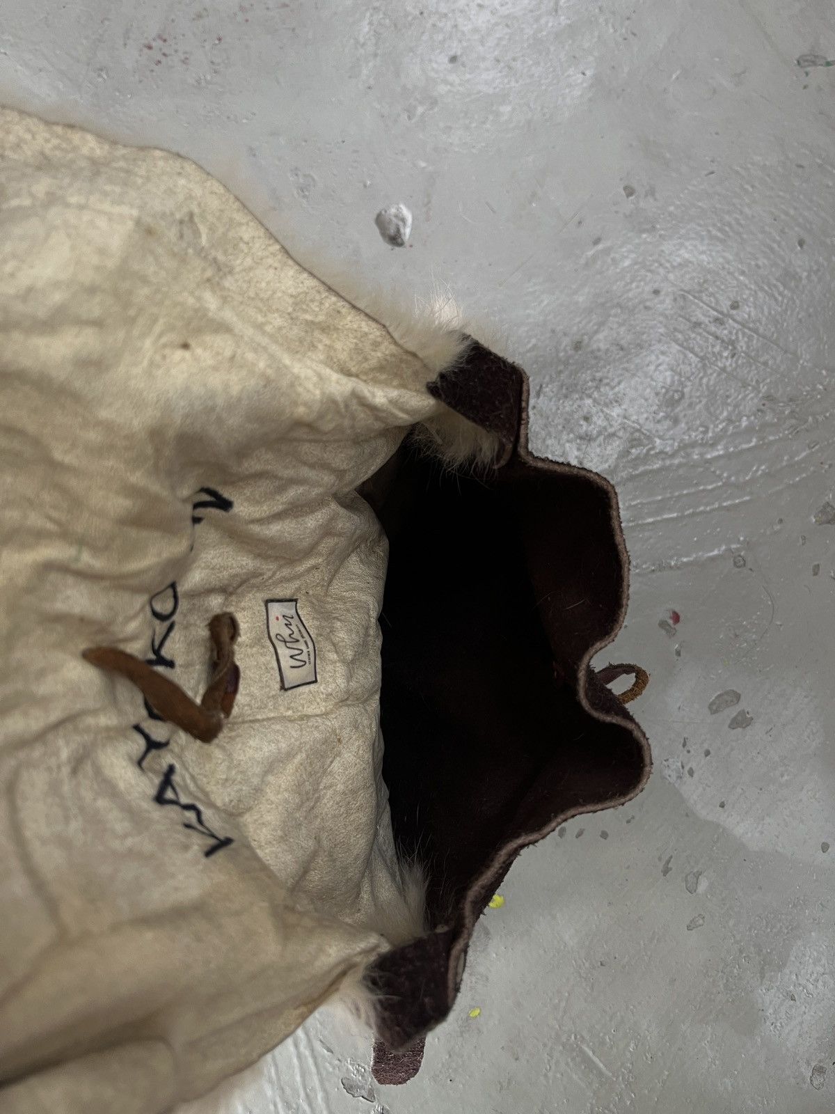 14th Addiction LGB GOA Leather Suede Rabbit Fur Margiela Style Sling Bag Size ONE SIZE - 14 Thumbnail