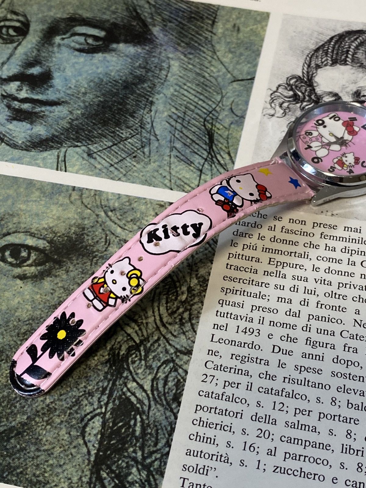 Japanese Brand Vintage Sanrio Hello Kitty Pink Leather Watch Y2K Kawaii Size ONE SIZE - 4 Thumbnail