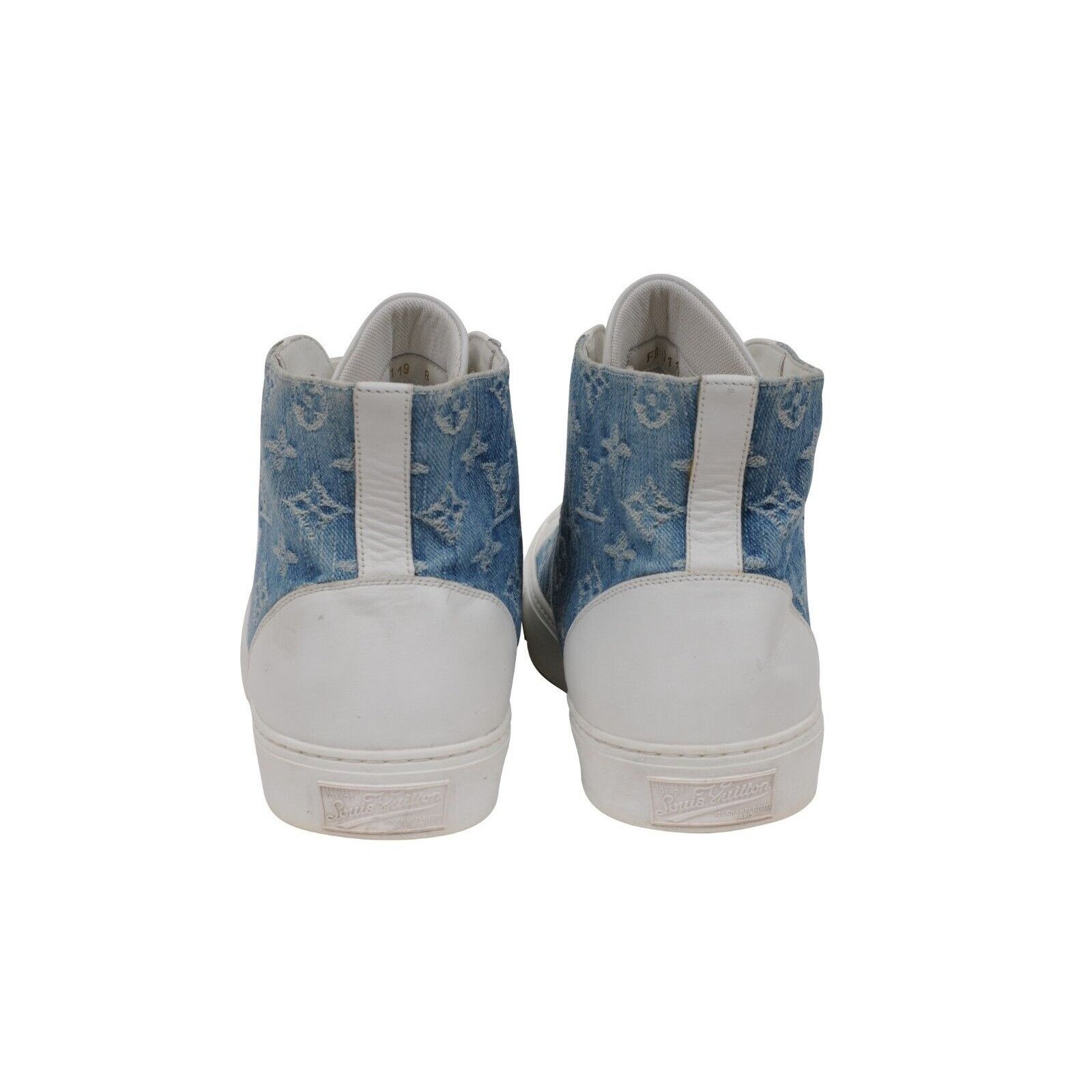 Louis Vuitton White Blue Denim LV Tattoo High Top Sneakers - 01897 Size US 9 / EU 42 - 7 Thumbnail