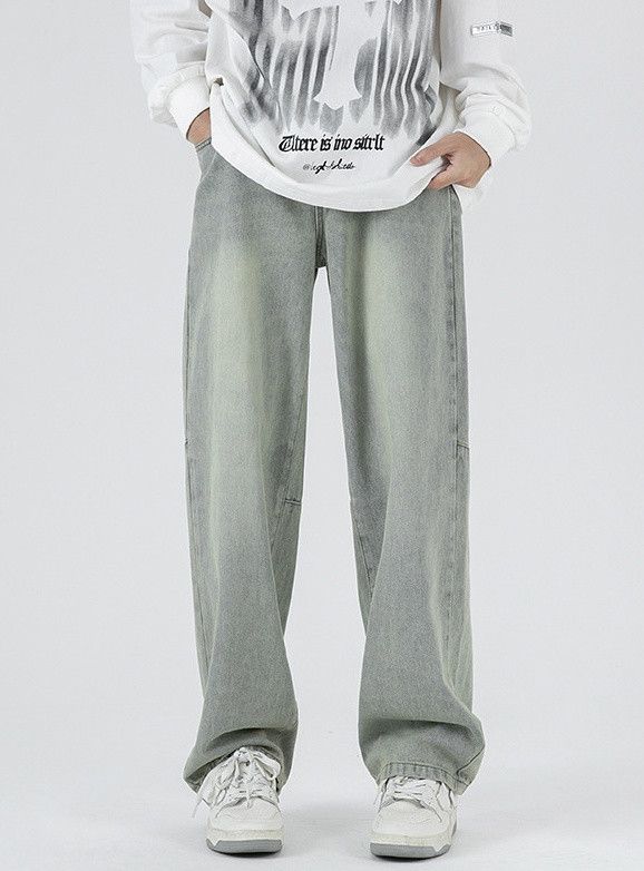 Japanese Brand × Jean Casual washed distressed loose straight jeans Size US 32 / EU 48 - 1 Thumbnail