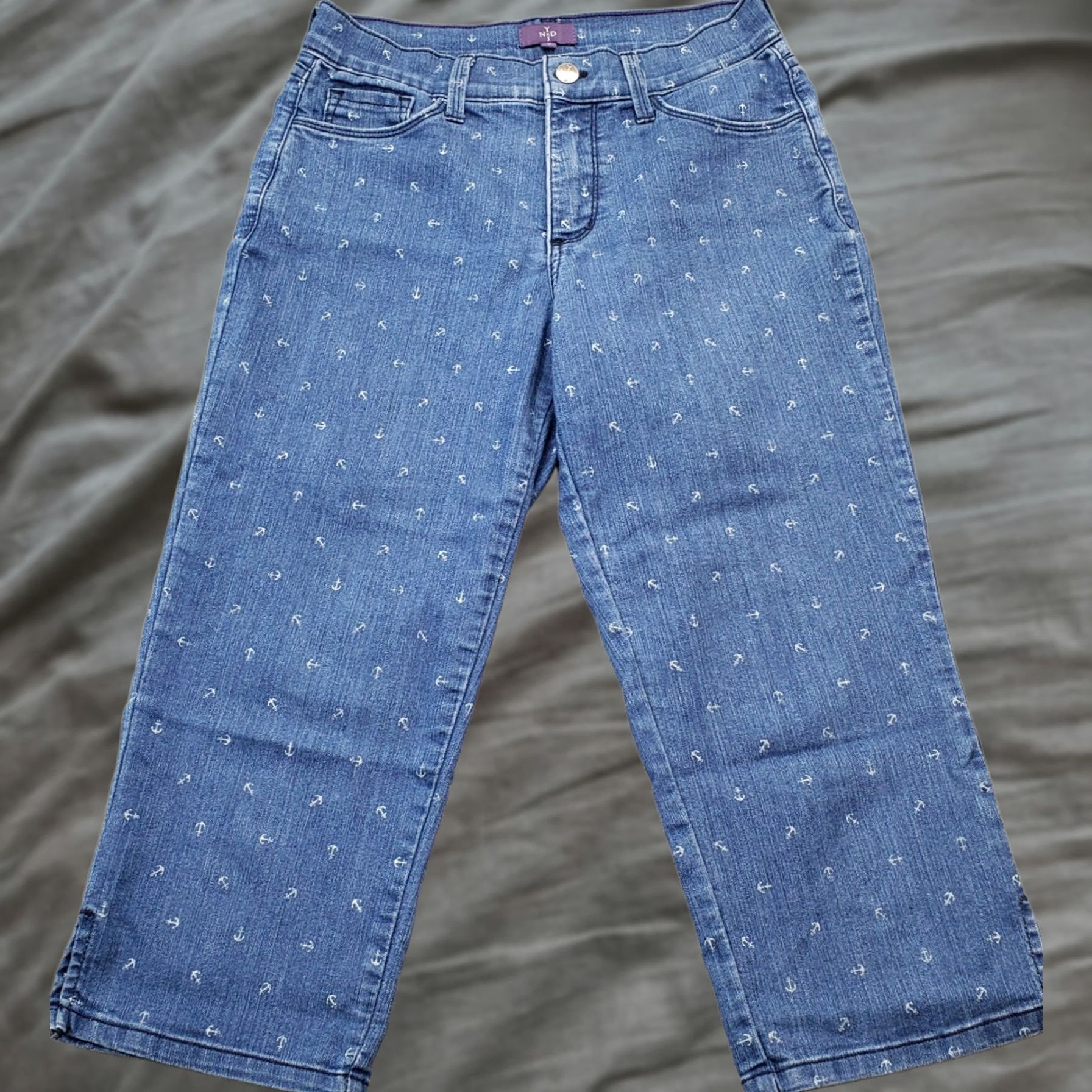 NYDJ NYDJ Crop Jeans Women's 4 Blue Denim Anchor 5-Pocket Design Relaxed Fit Jeans Size 27" / US 4 / IT 40 - 1 Thumbnail
