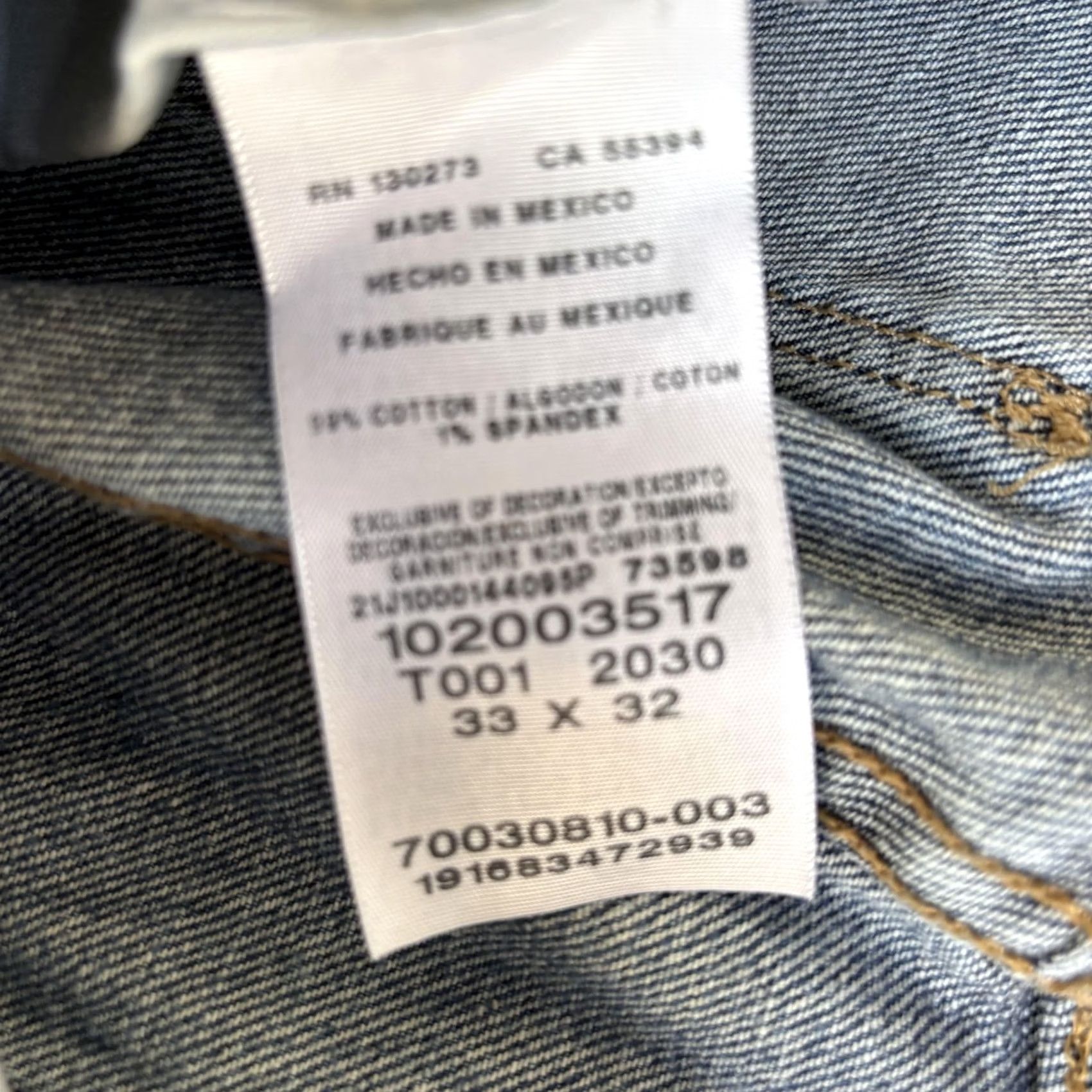 Lee Lee Slim Fit Jeans Mens 33x32 Medium Wash Blue Denim Straight Distressed Stretch Jeans Size US 33 - 6 Thumbnail