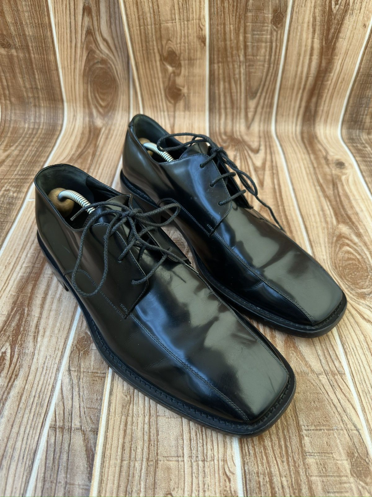 Balenciaga Rim Leather Square Toe Derby Oxford