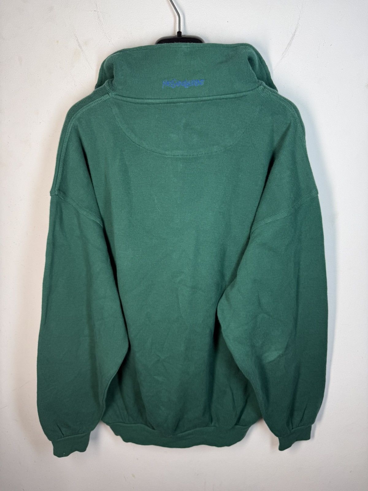 Yves Saint Laurent 90s YSL Sweatshirt 1/4 Quarter Zip Green Vintage Sweater Size US M / EU 48-50 / 2 - 8 Thumbnail