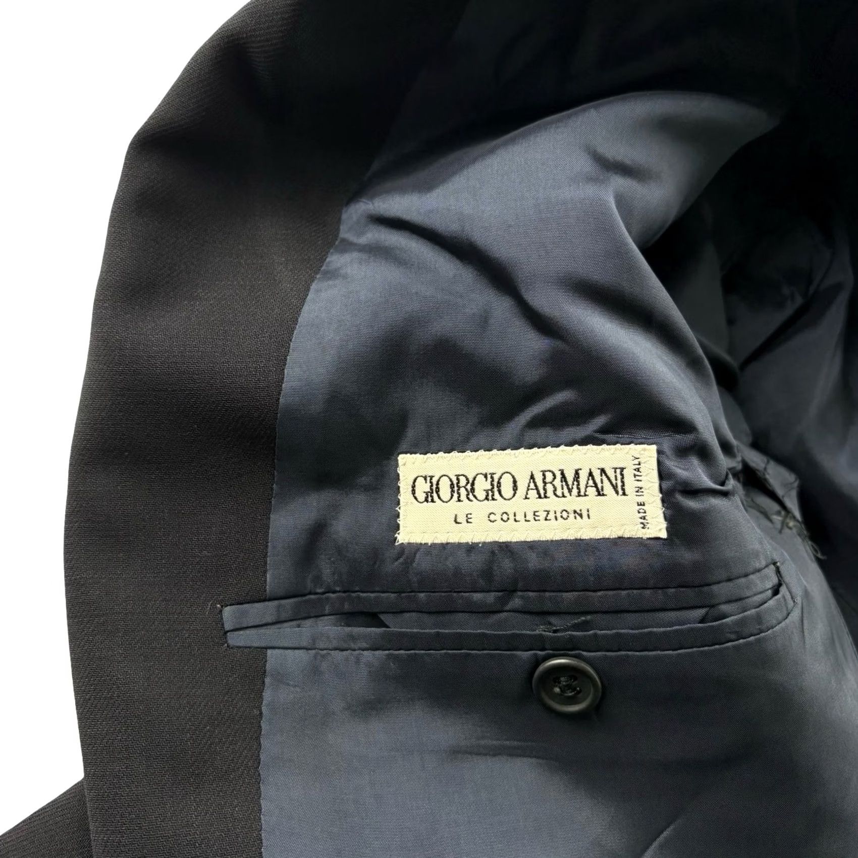 Giorgio Armani Giorgio Armani Blazer Jacket Men’s Wool Blend Blue 40S Italy 2 Piece Notch Lapel Front Two-Button Ventless Regular Short Solid Vintage: No Mens Size 40R - 3 Thumbnail