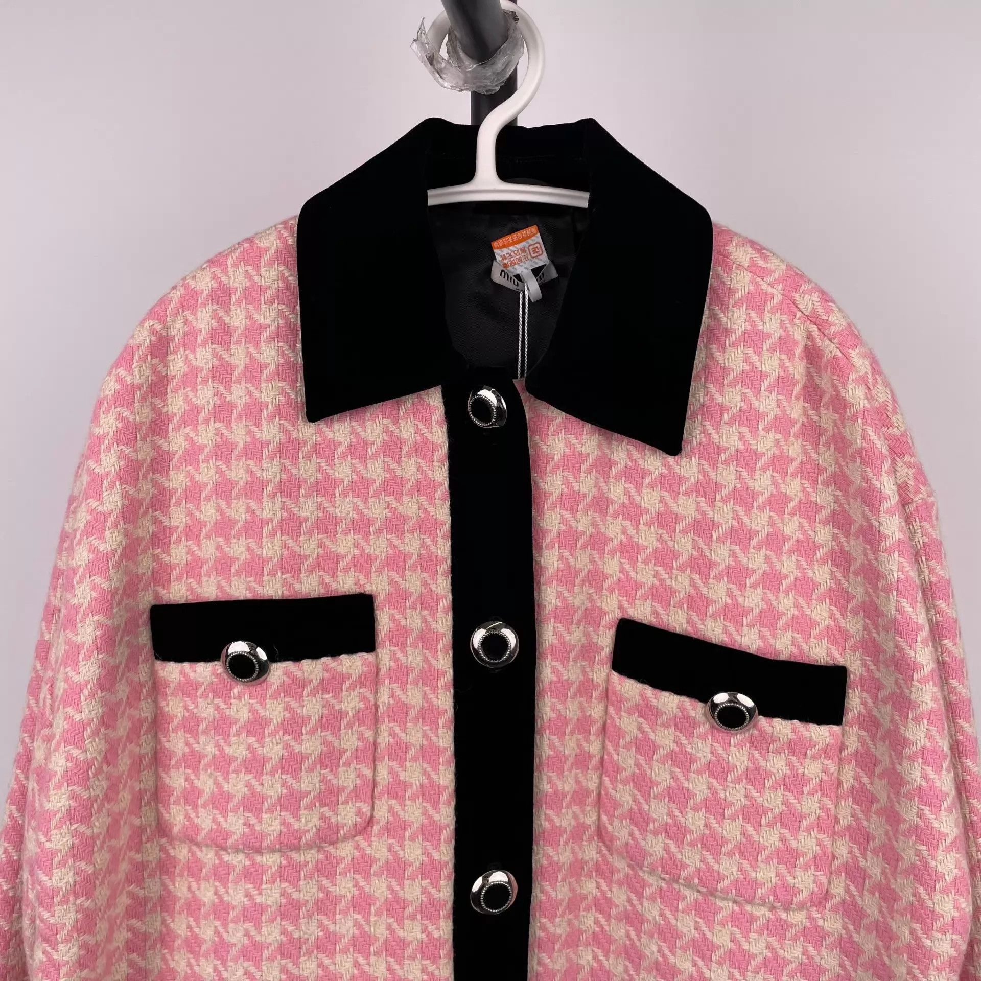 Miu Miu MIU MIU Women's Color Blocked Pink & Black Jacket Size XS / US 0-2 / IT 36-38 - 3 Thumbnail