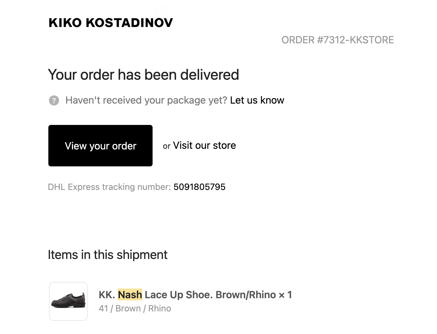 Kiko Kostadinov NASH LACE UP SHOE. BROWN / RHINO Size US 8 / EU 41 - 6 Thumbnail
